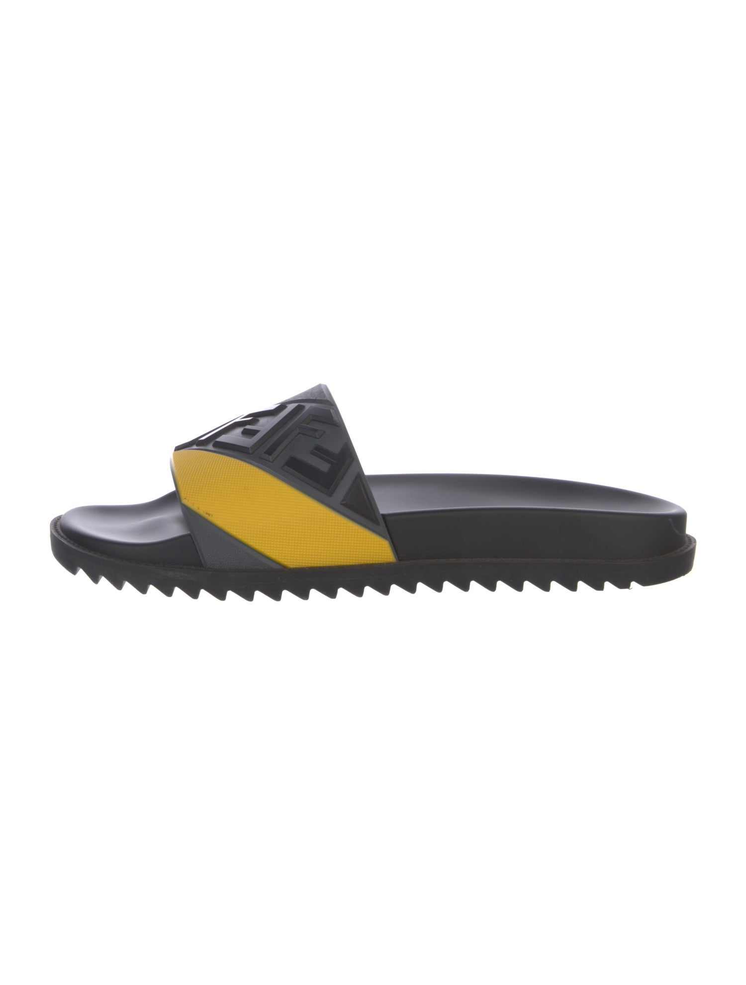 Fendi Zucca FF Logo Rubber Slides