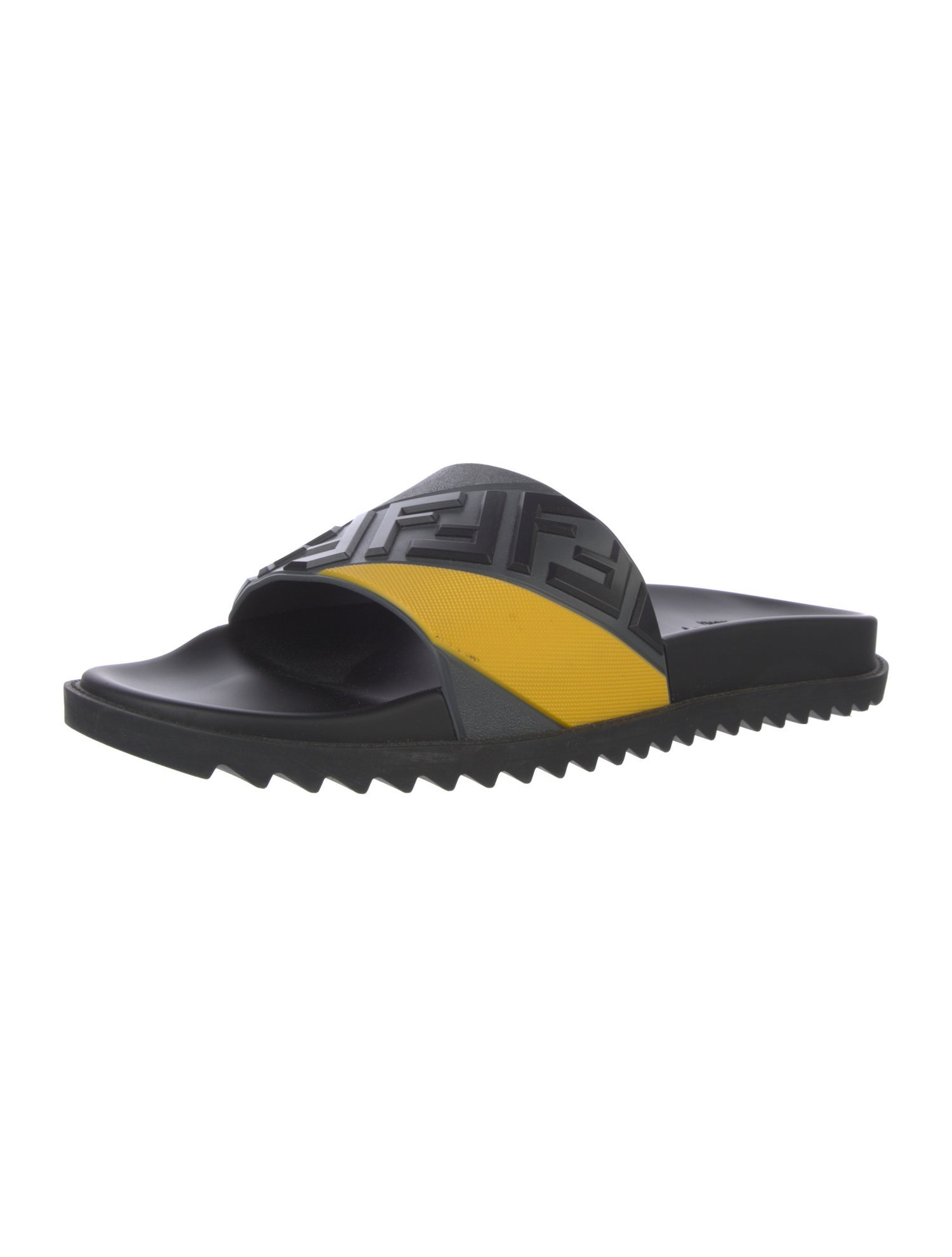 Fendi Zucca FF Logo Rubber Slides