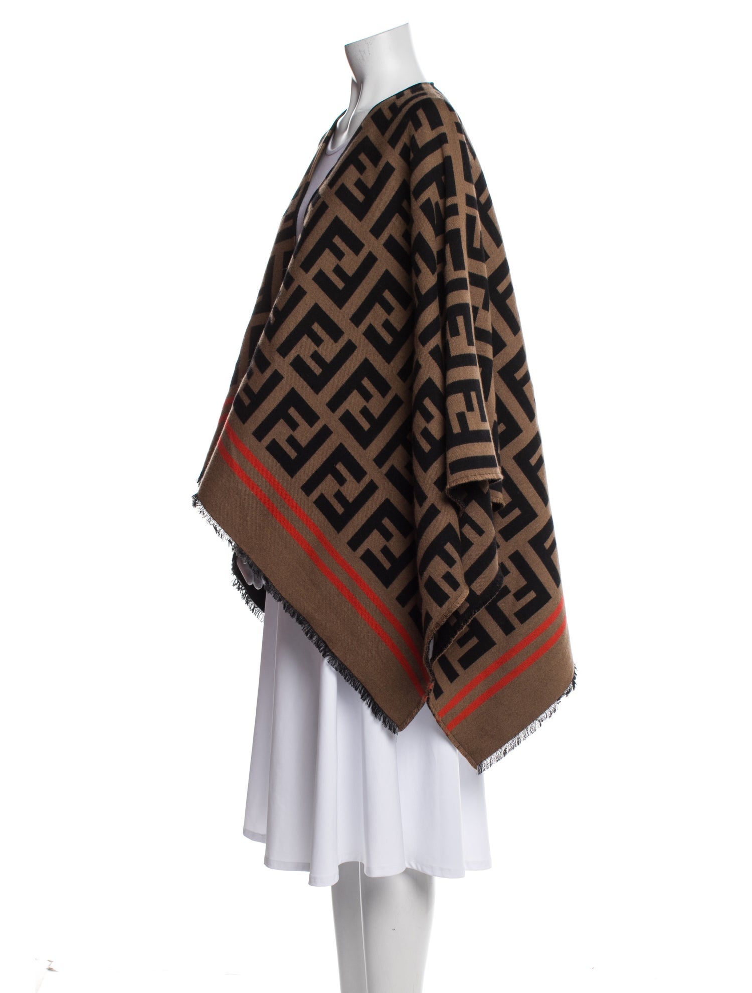 Fendi Wool Zucca FF Logo Shawl
