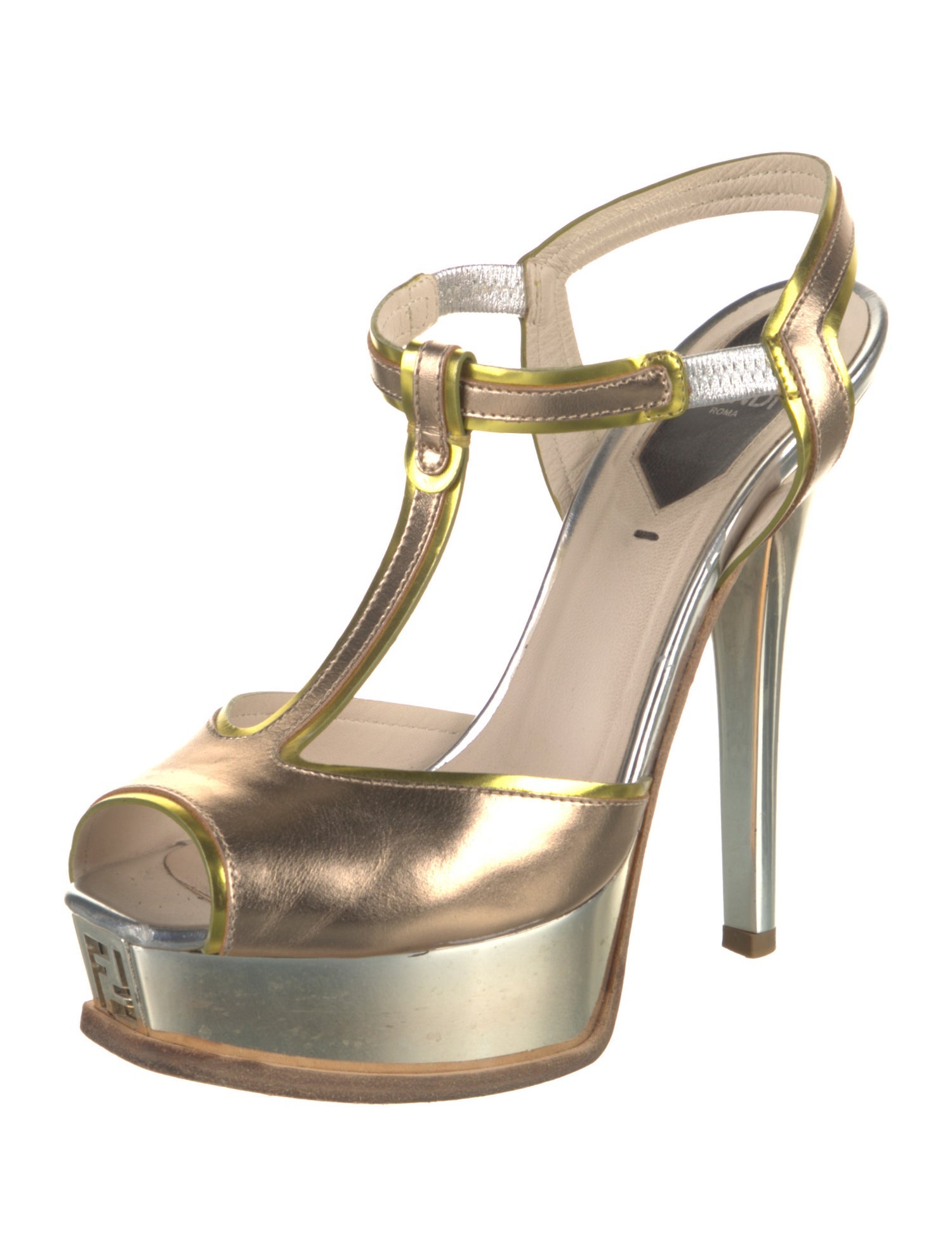 Fendi Leather T-Strap Pumps