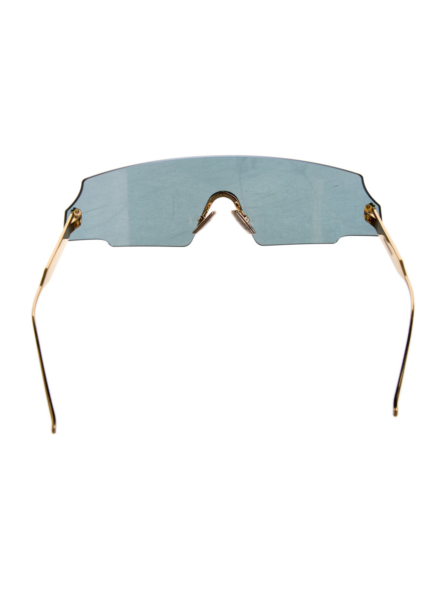 Fendi Chain-Link Accent Shield Sunglasses