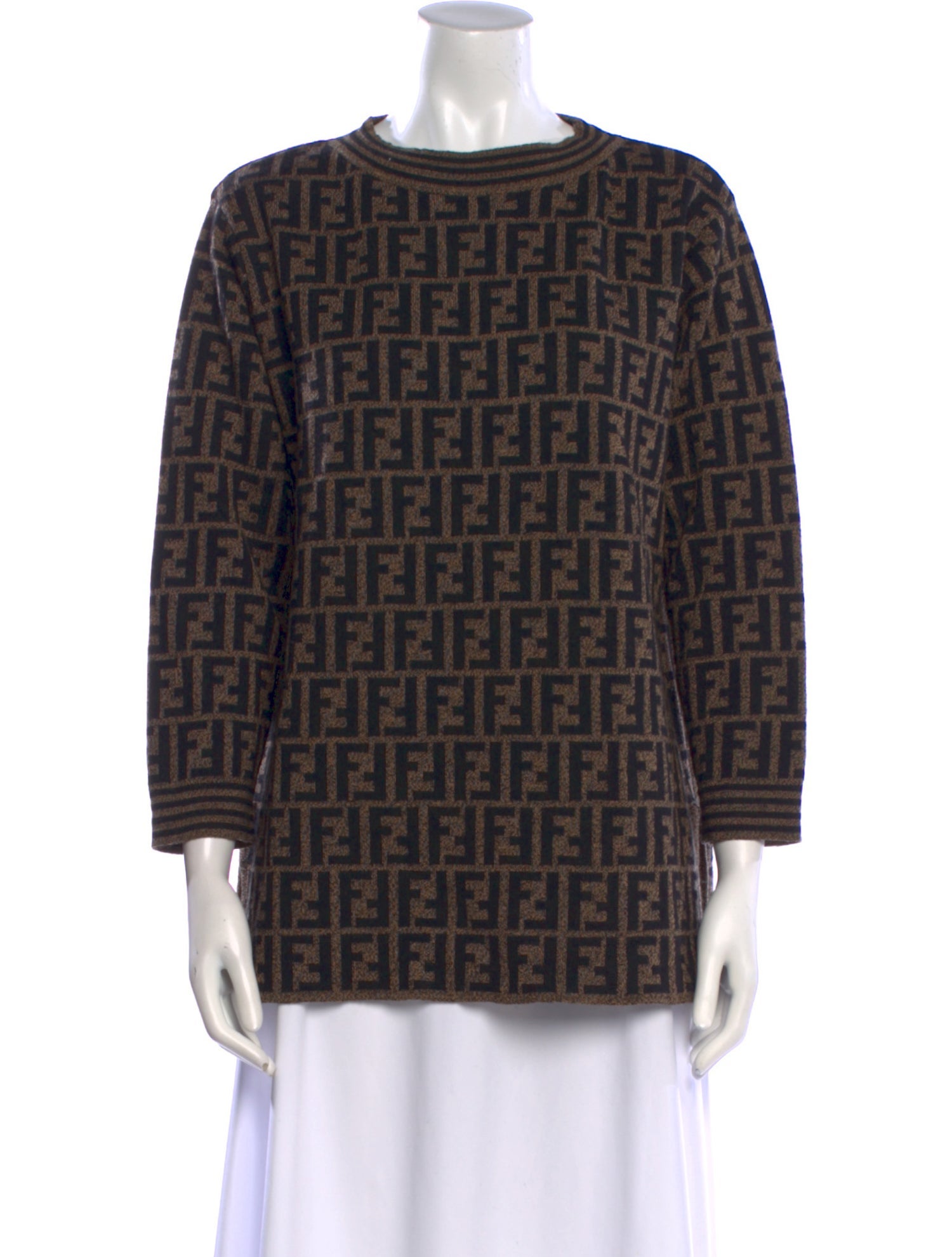 Fendi Merino Wool Printed Blouse