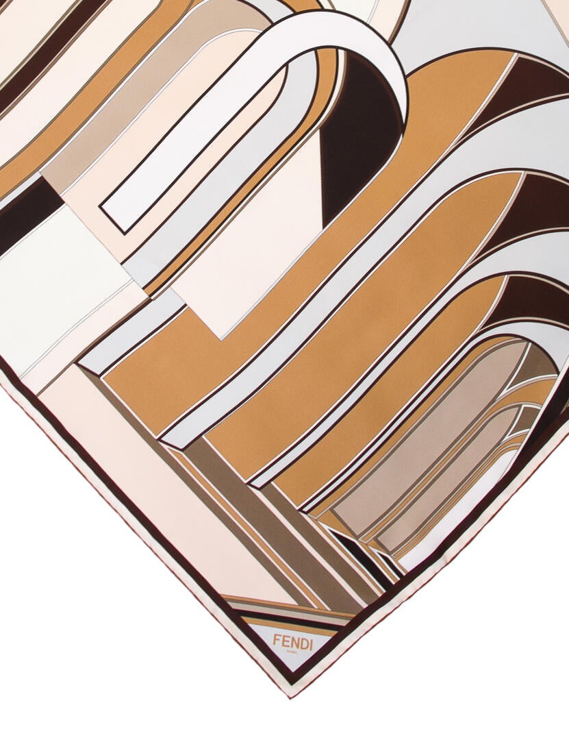 Fendi Silk Zucchino FF Logo Scarf w/ Tags