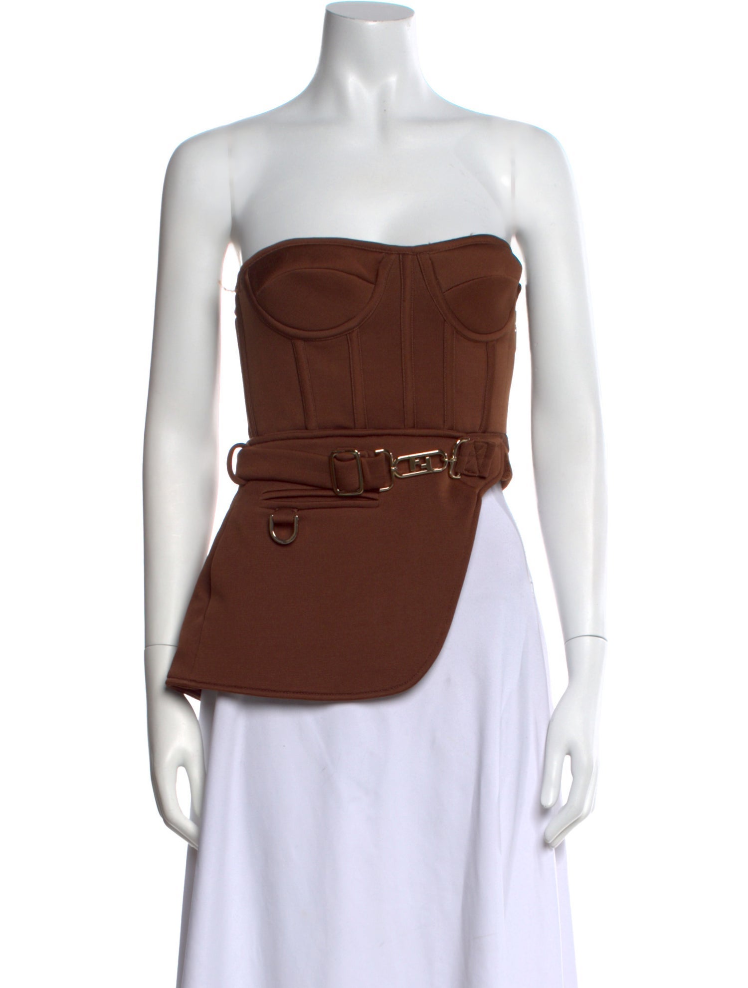 Fendi Nylon Strapless Crop Top