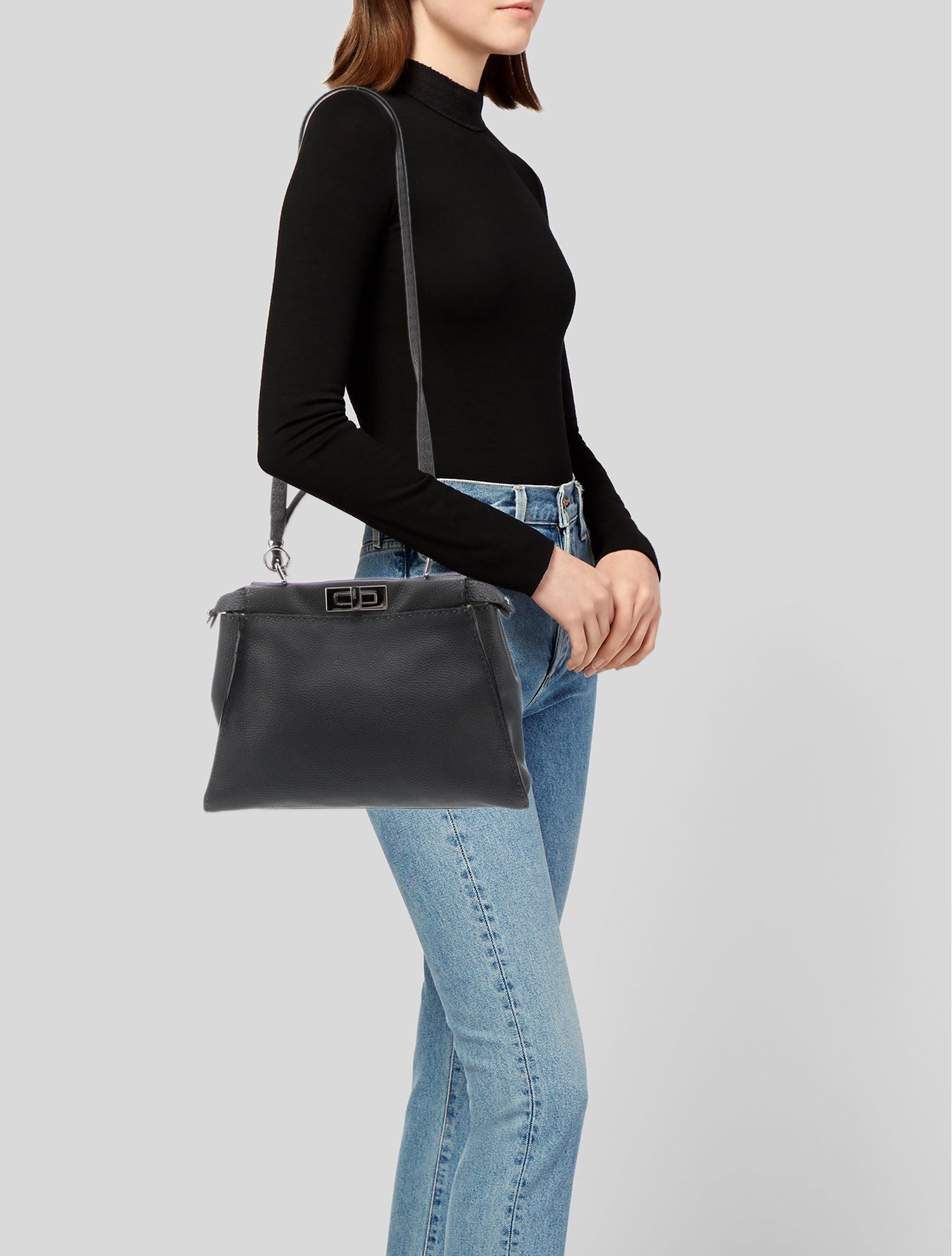 Fendi Leather Peekaboo Medium