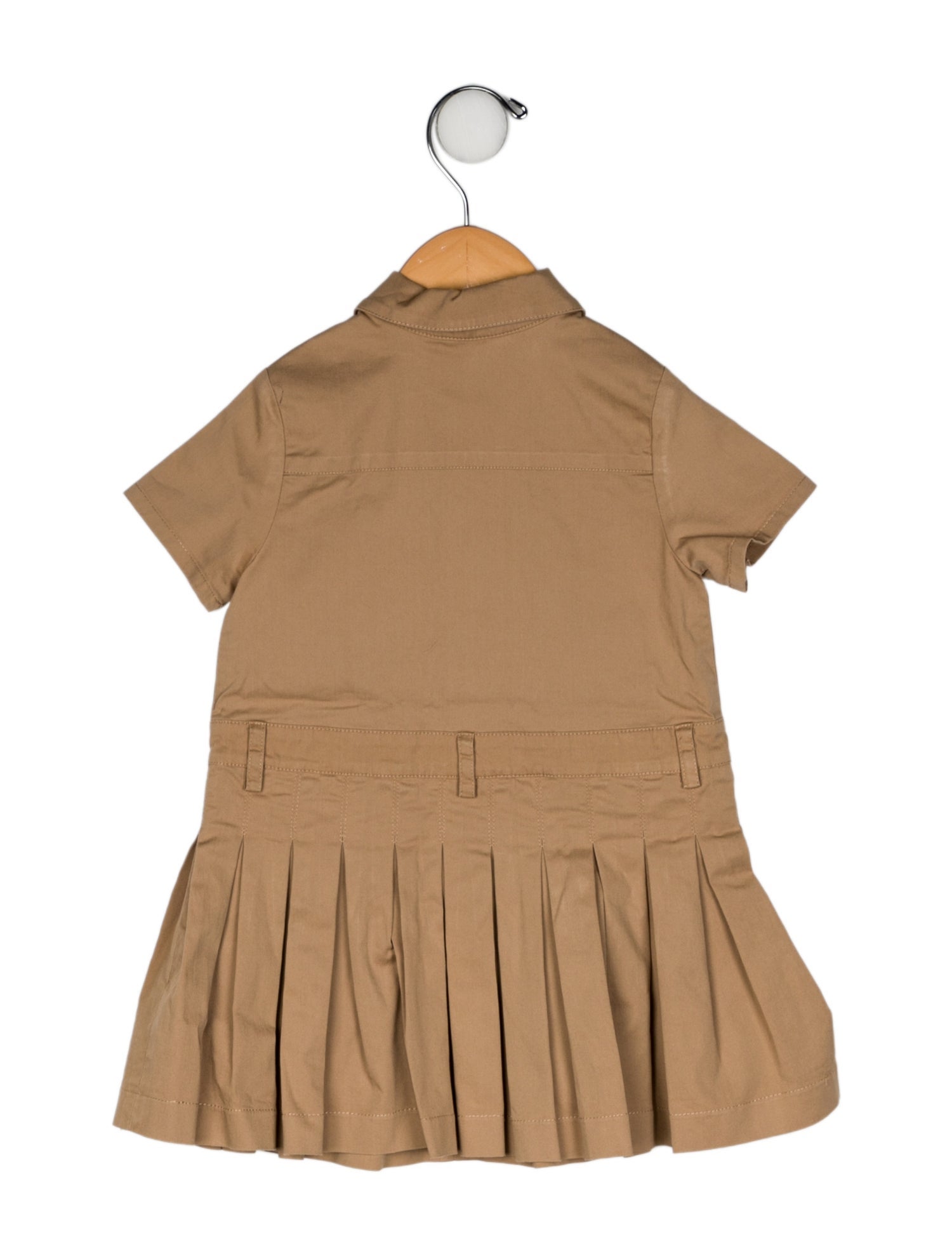 Fendi Girls Zucca trim Pleated Dress