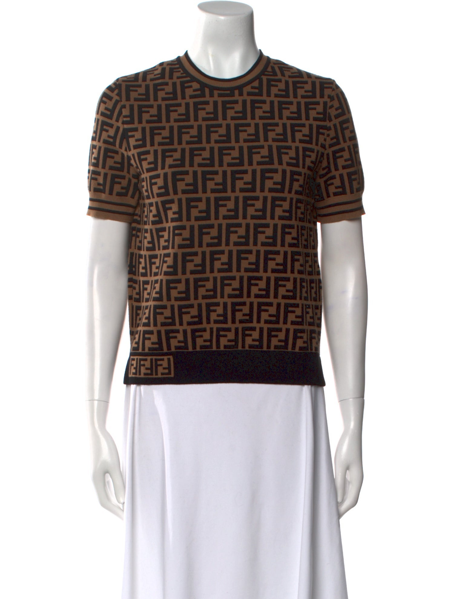 Fendi Printed Crew Neck Top
