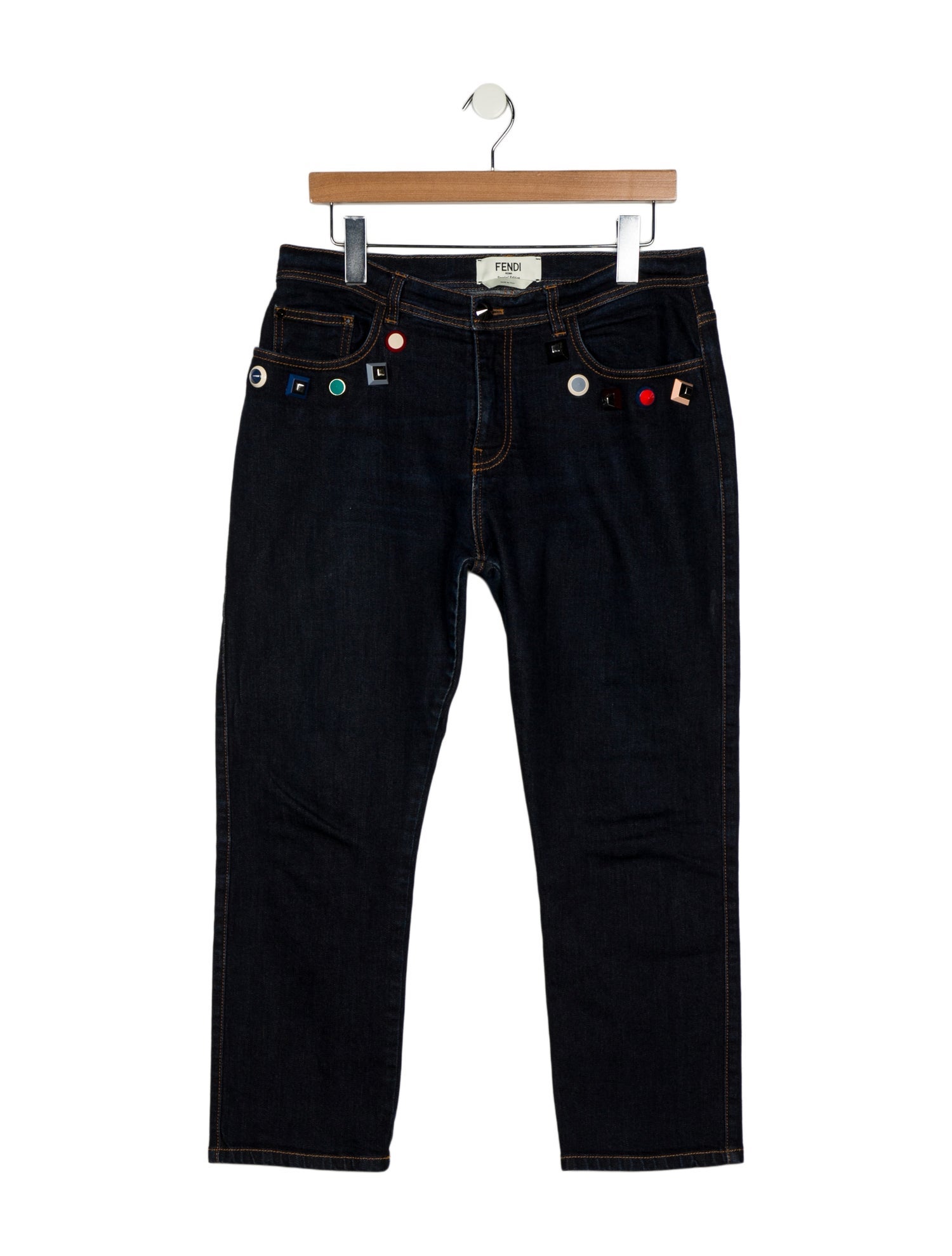 Fendi Mid-Rise Straight Leg Jeans