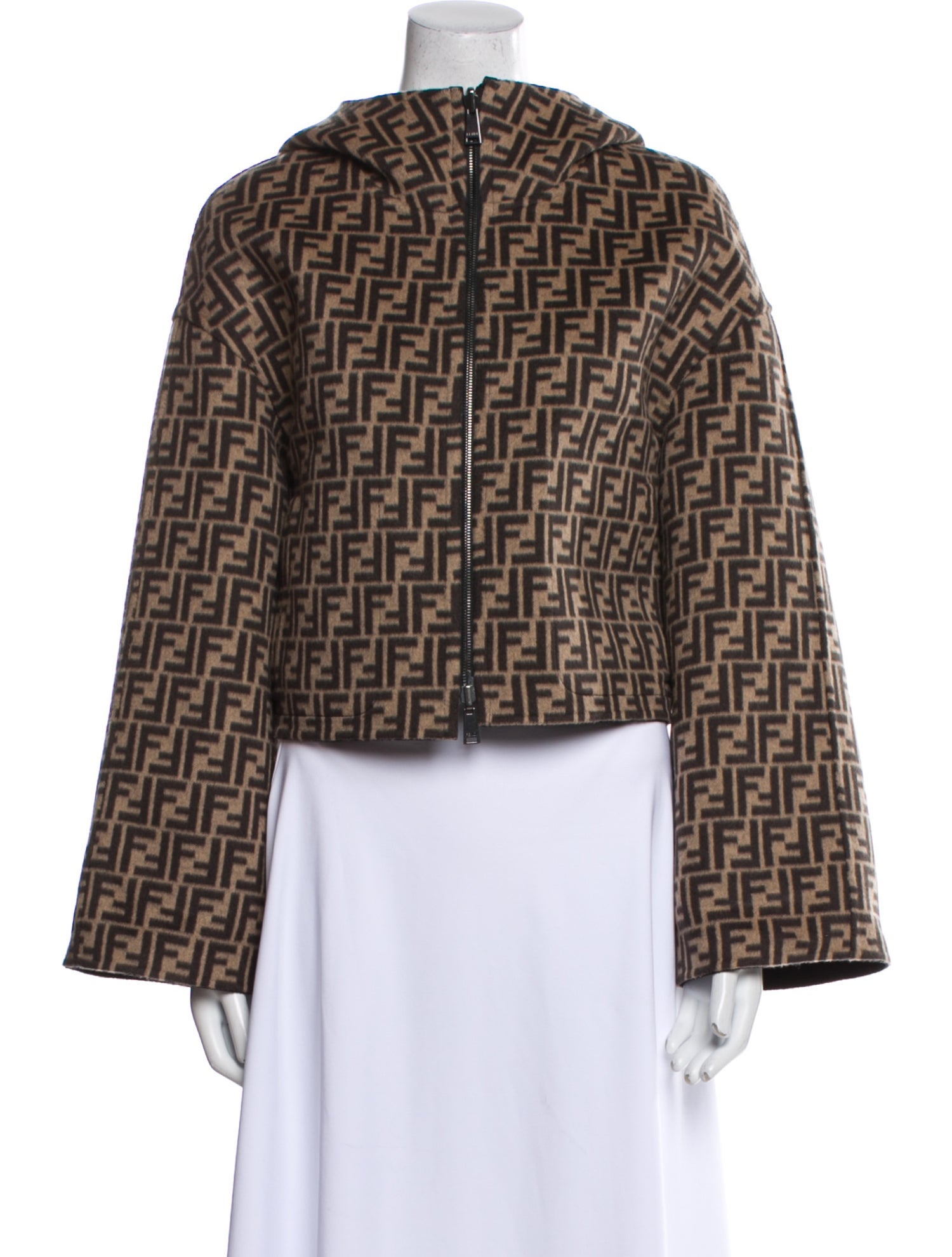 Fendi Virgin Wool Houndstooth Print Evening Jacket