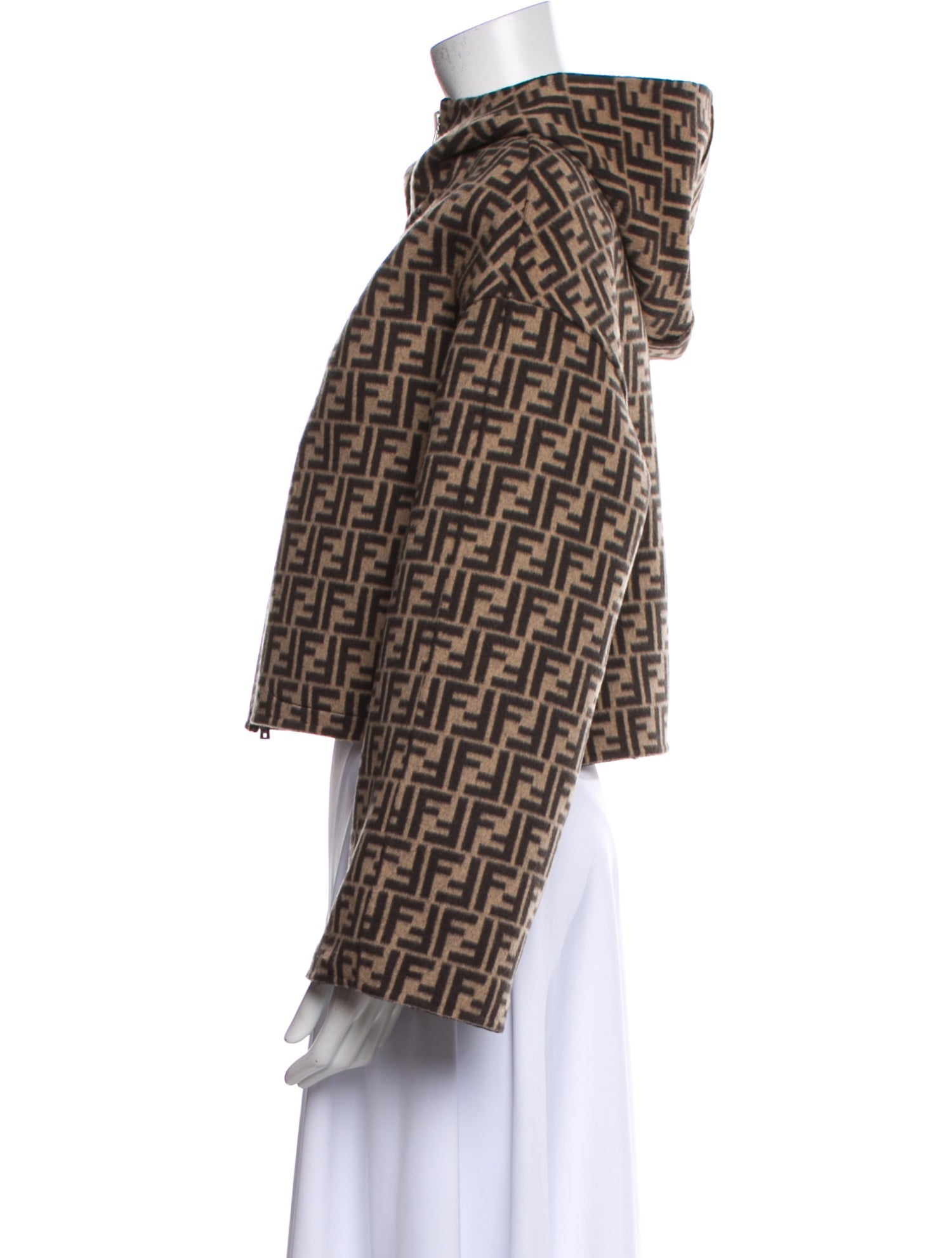 Fendi Virgin Wool Houndstooth Print Evening Jacket