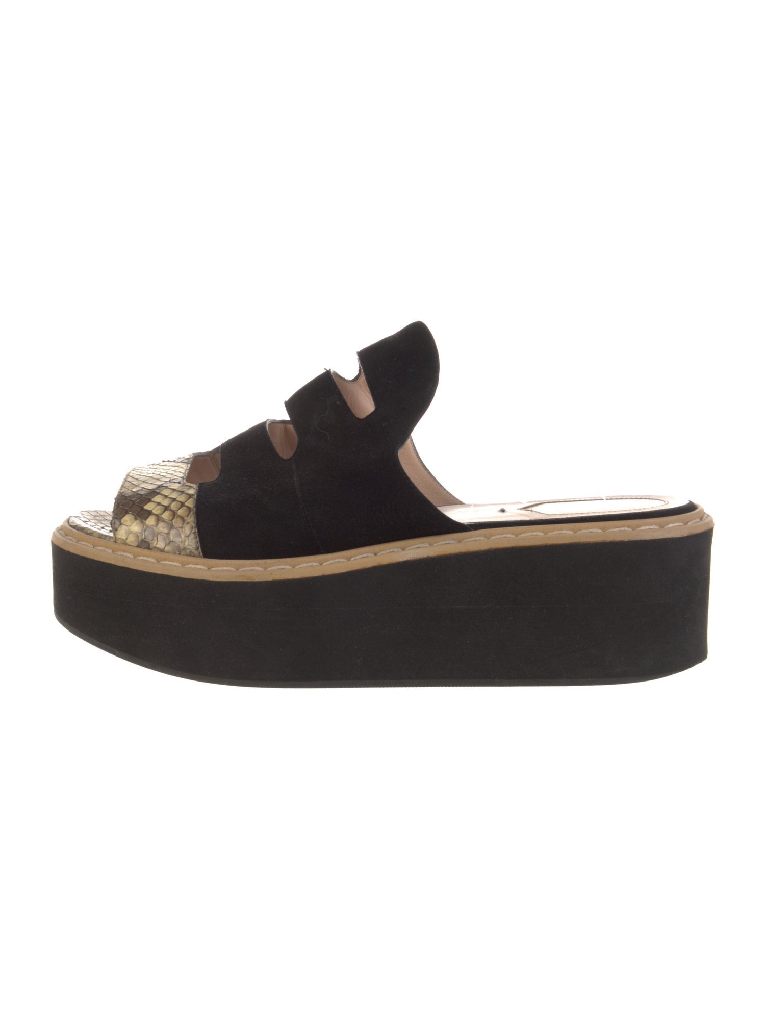 Fendi Suede Animal Print Slides