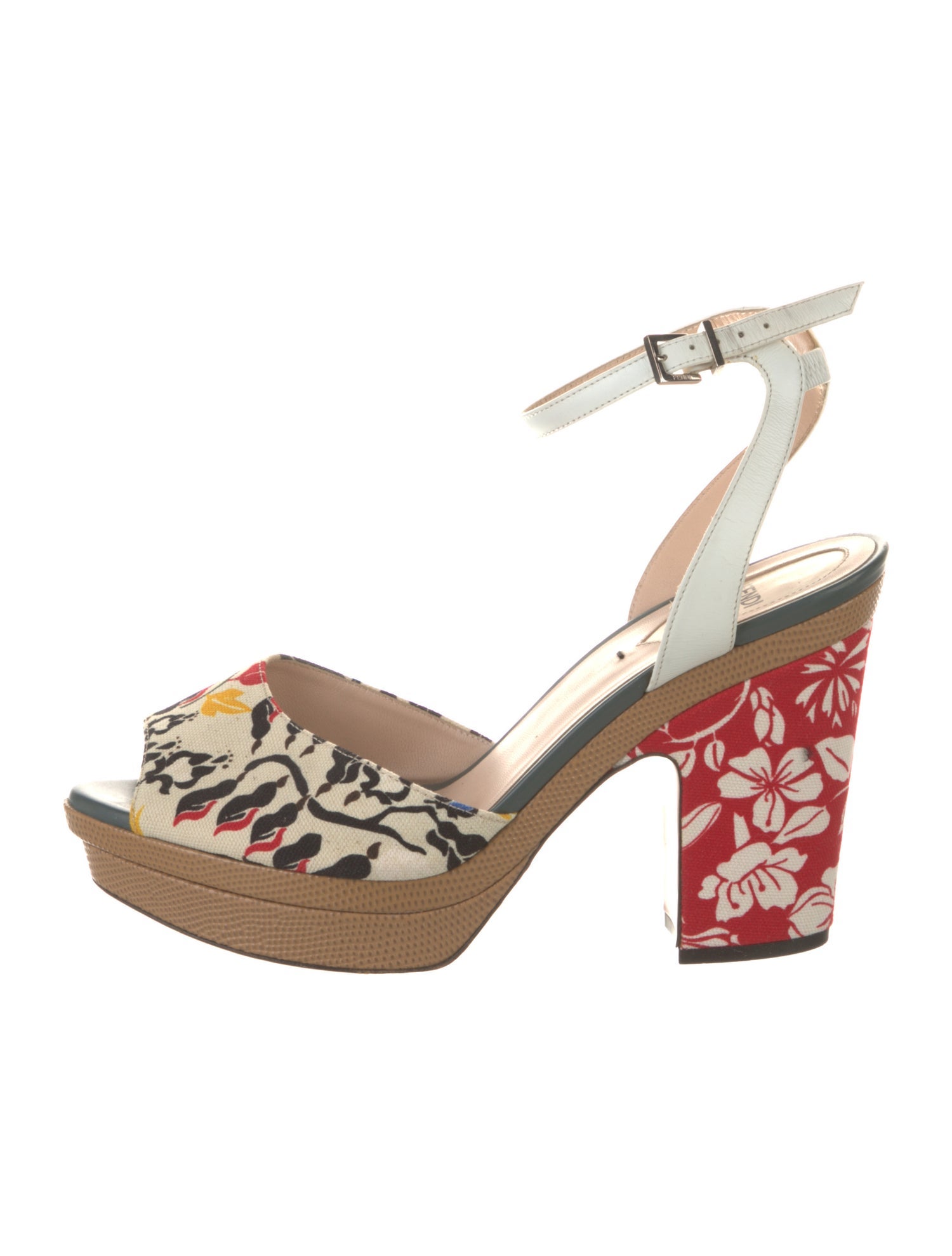 Fendi Canvas Floral Print Sandals