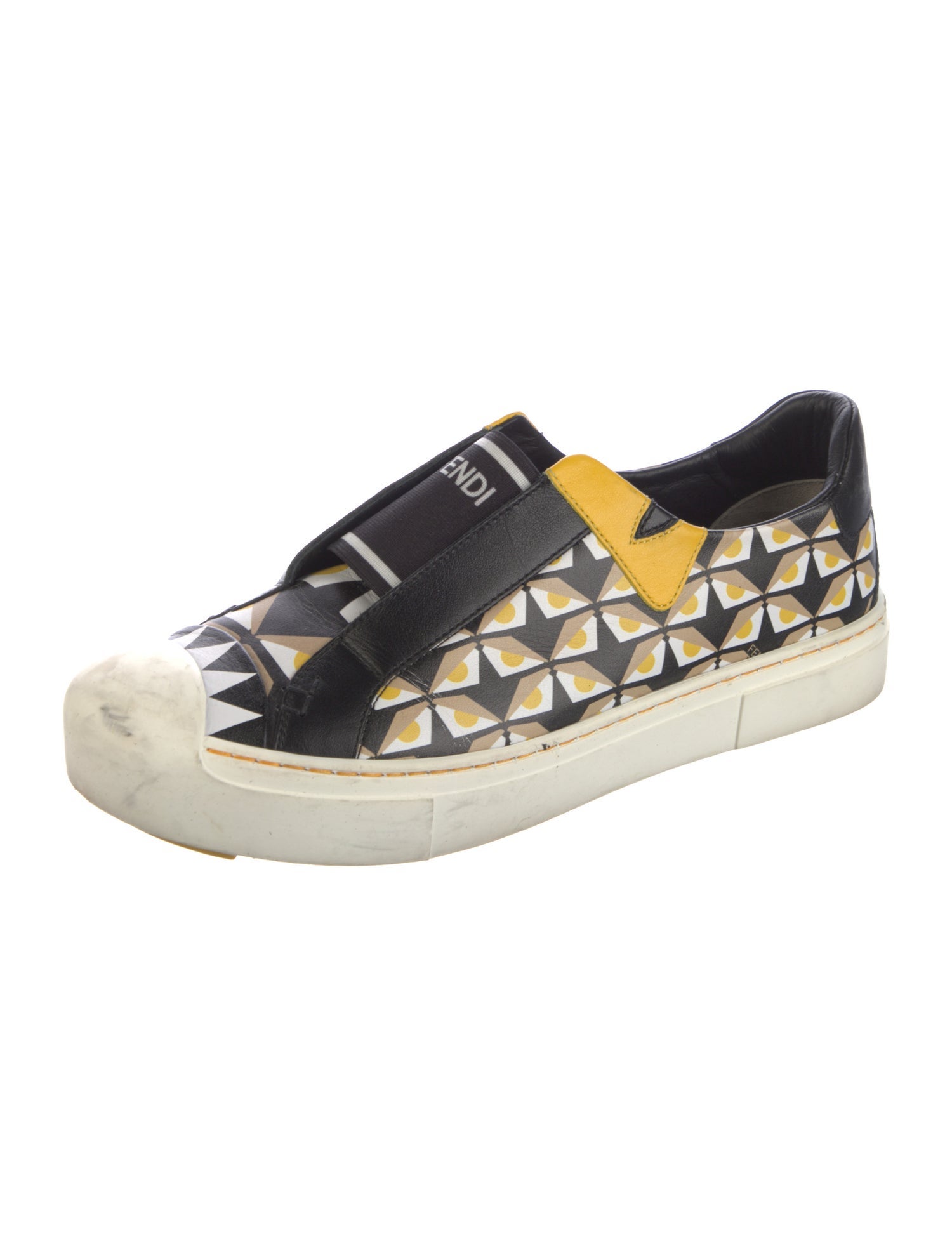 Fendi Leather Printed Sneakers