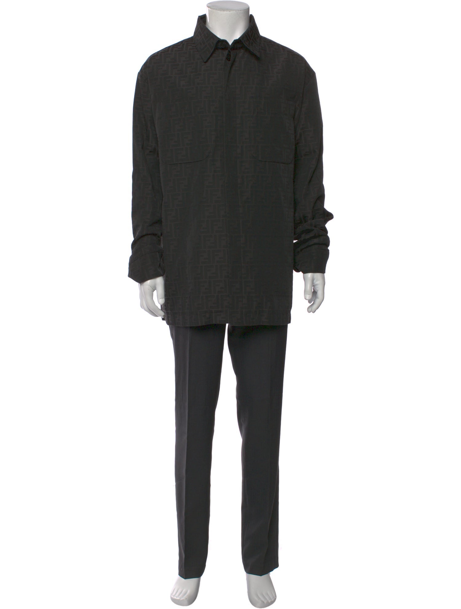 Fendi Zucca FF Logo Long Sleeve Shirt