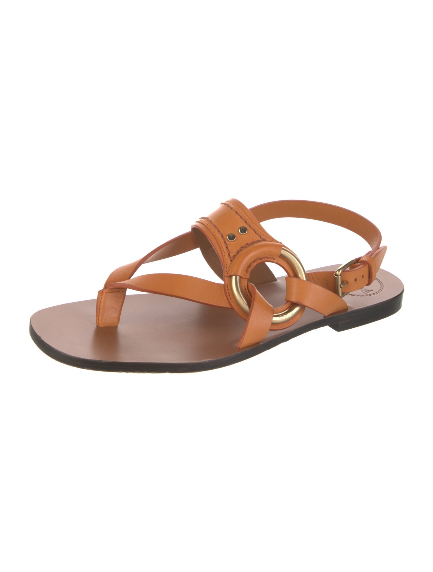 Fendi Leather Slingback Sandals