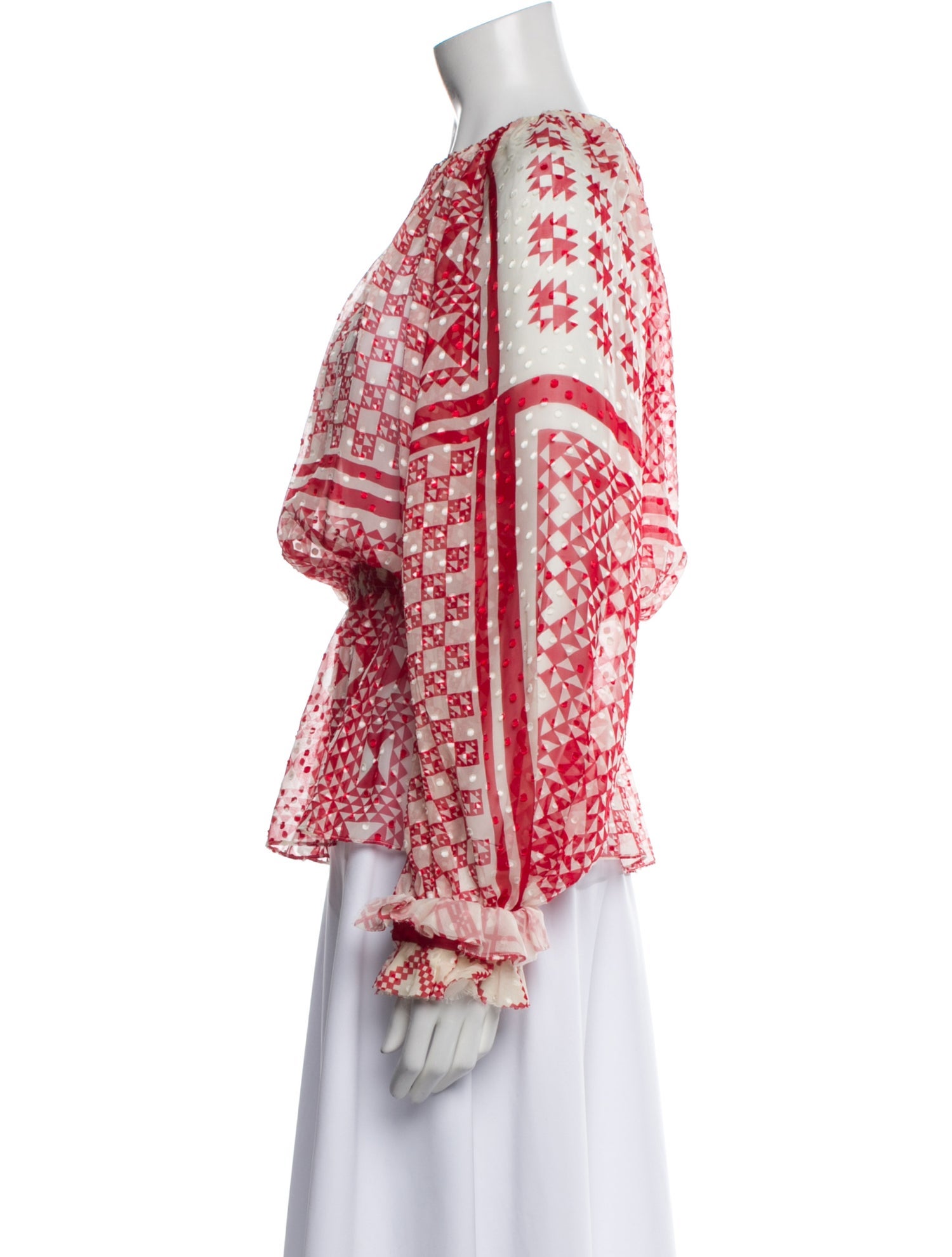 Fendi Printed Crew Neck Blouse