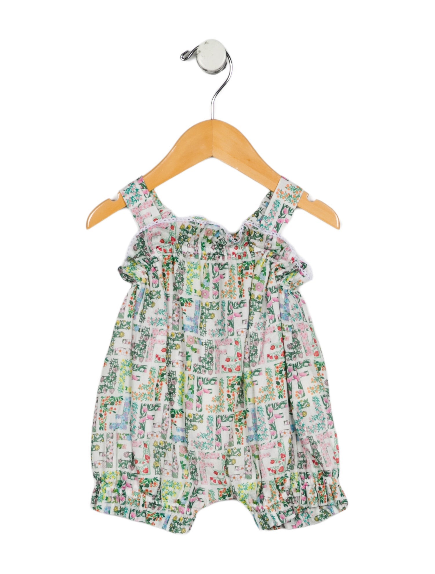 Fendi Infant Girls' Zucca Floral Romper w/Tags
