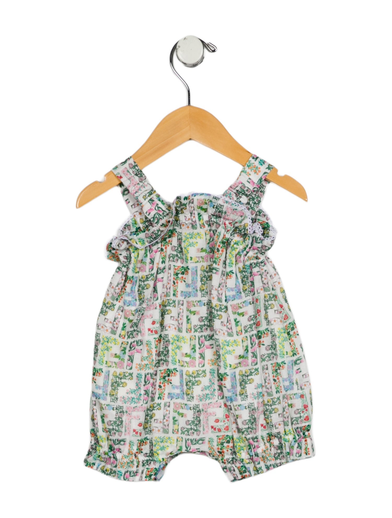 Fendi Infant Girls' Zucca Floral Romper w/Tags