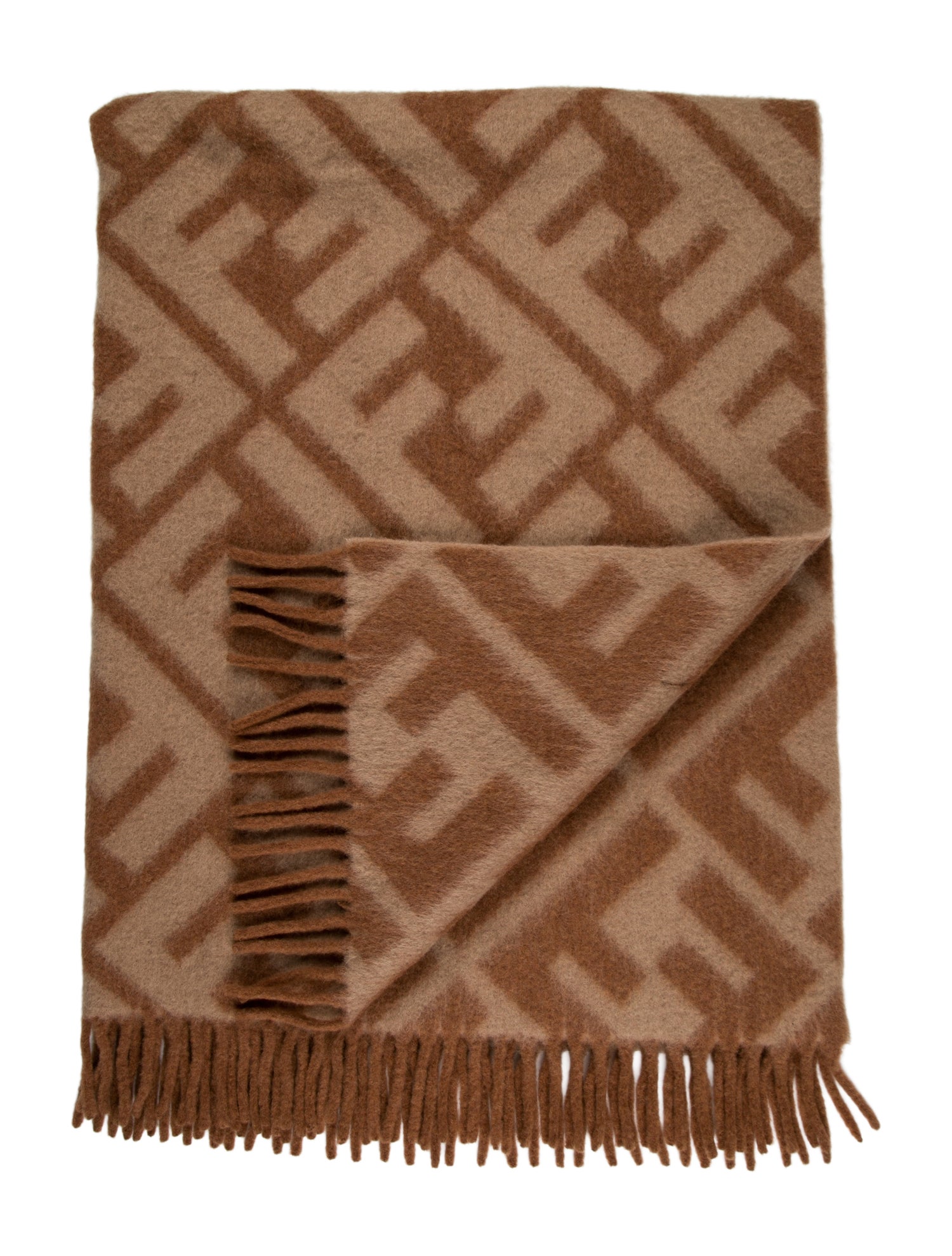 Fendi Alpaca-Blend Throw Blanket