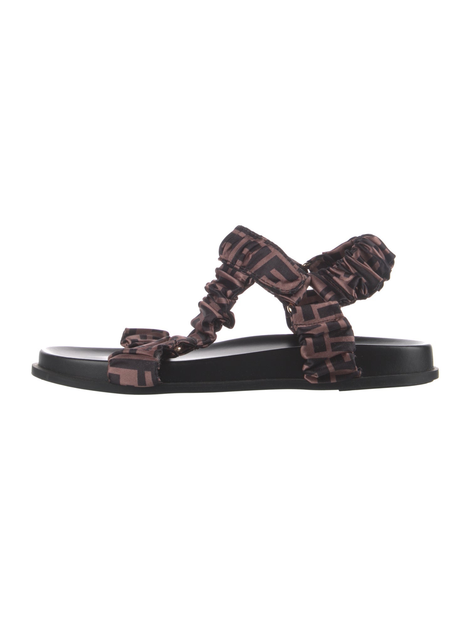 Fendi Zucca FF Logo Patterned T-Strap Sandals