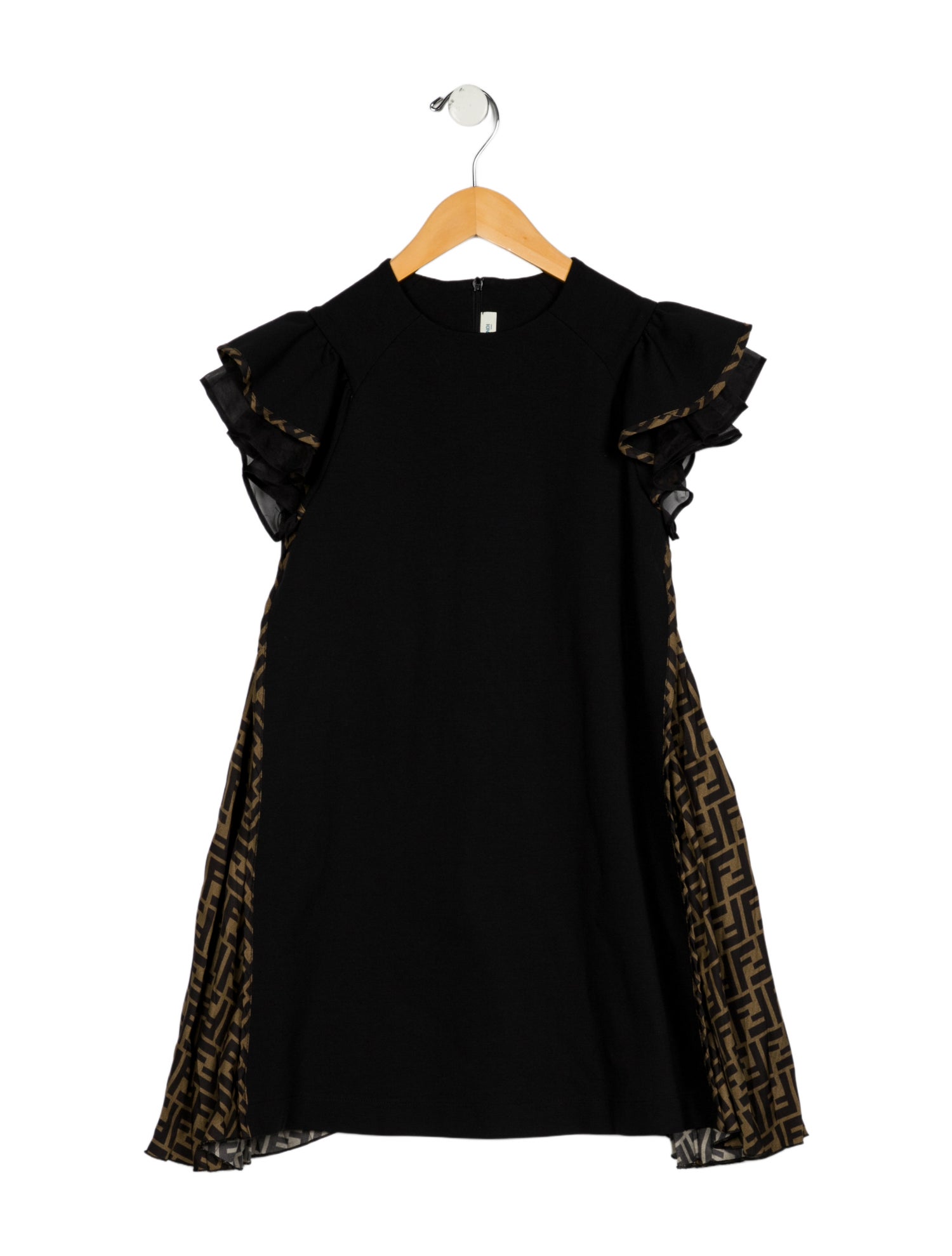 Fendi Girls' Zucca Trim Dress