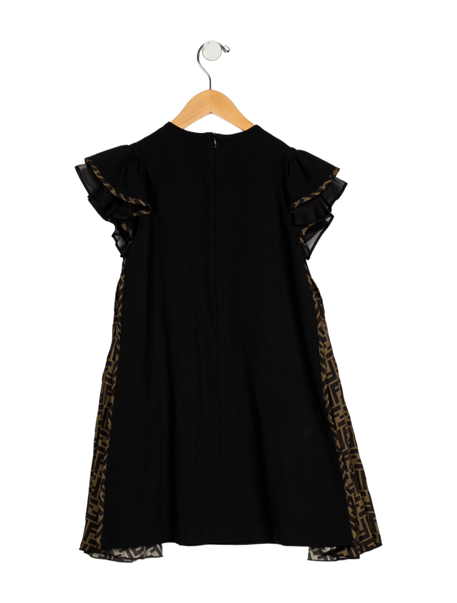 Fendi Girls' Zucca Trim Dress