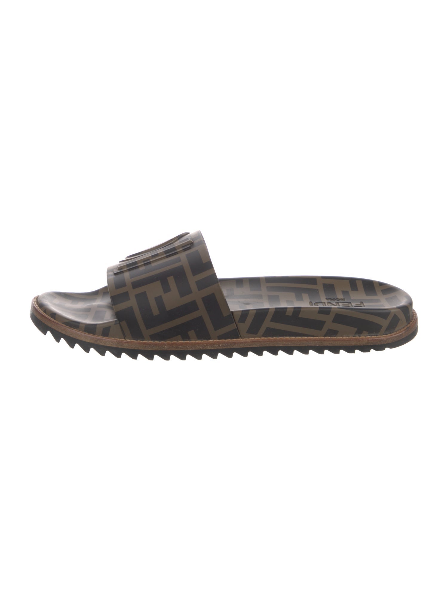 Fendi Zucca FF Logo Rubber Slides