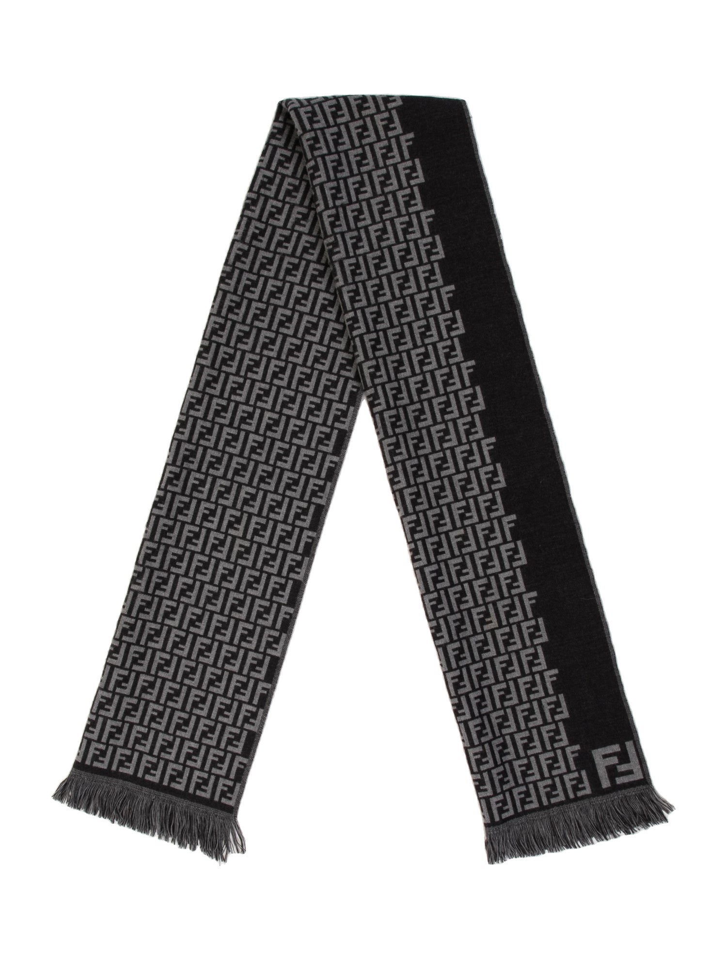 Fendi Wool Zucca FF Logo Scarf