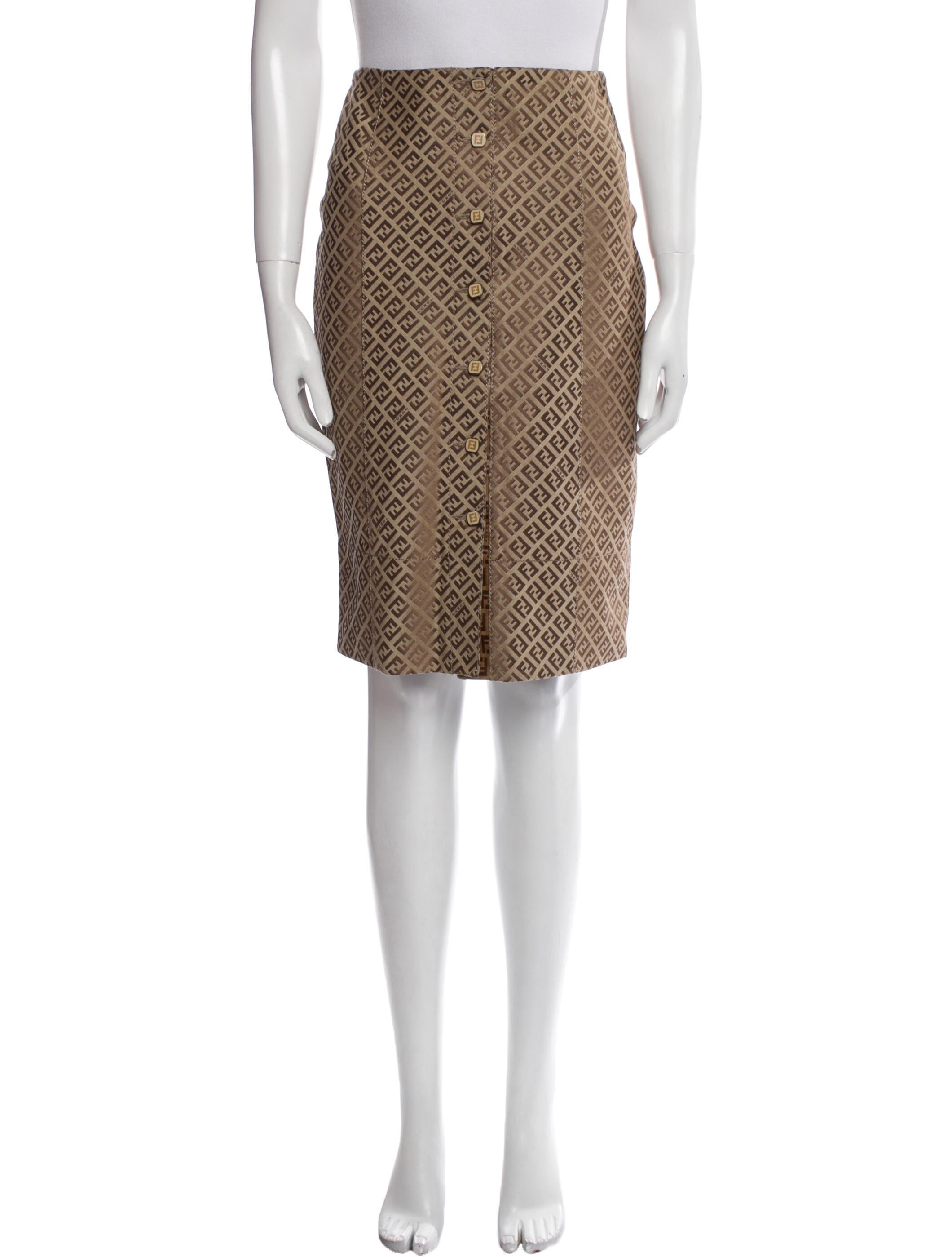 Fendi Printed Knee-Length Skirt