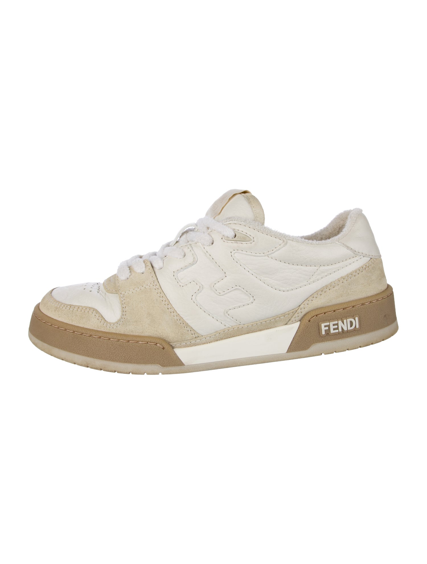 Fendi Leather Printed Athletic Sneakers