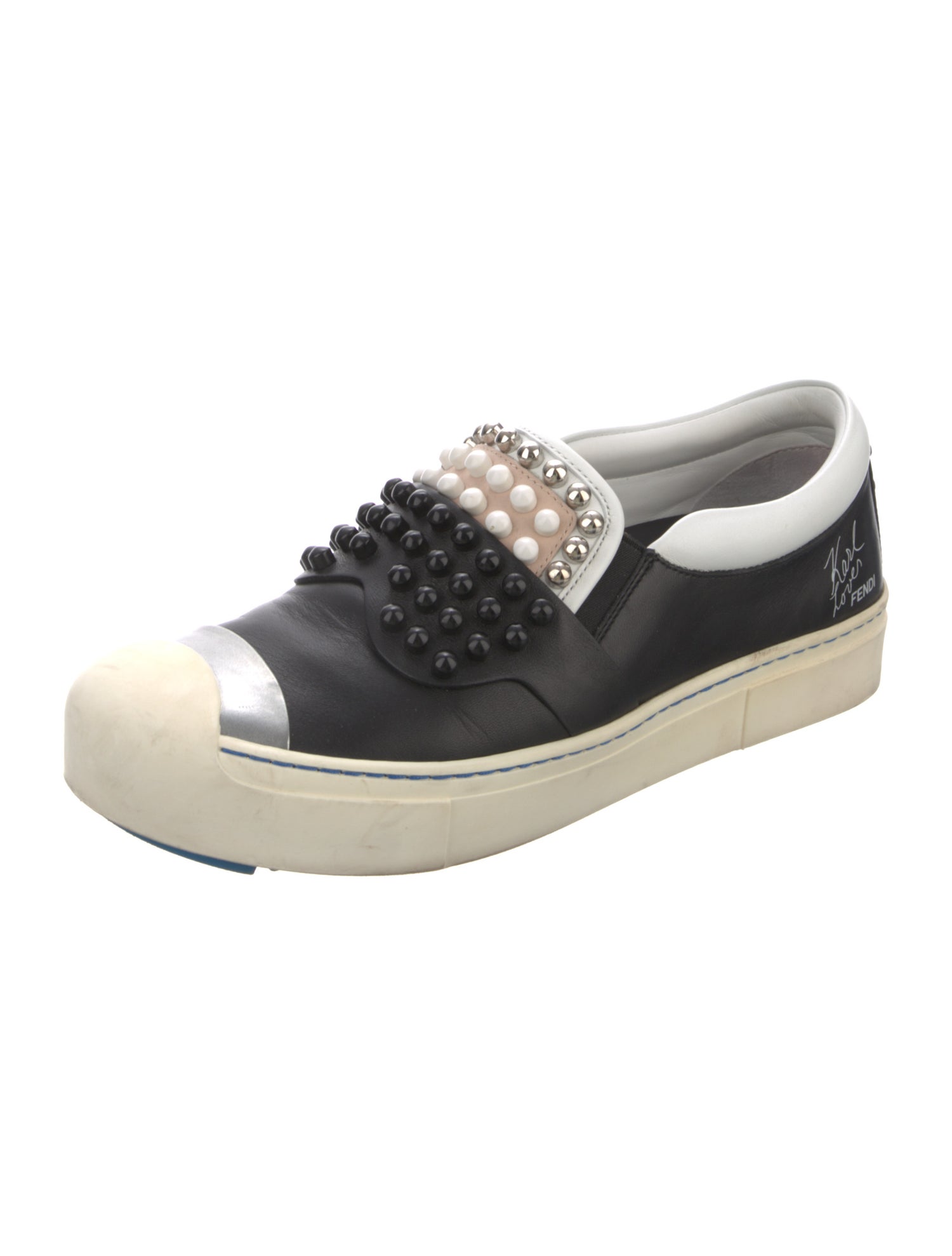Fendi Leather Printed Sneakers