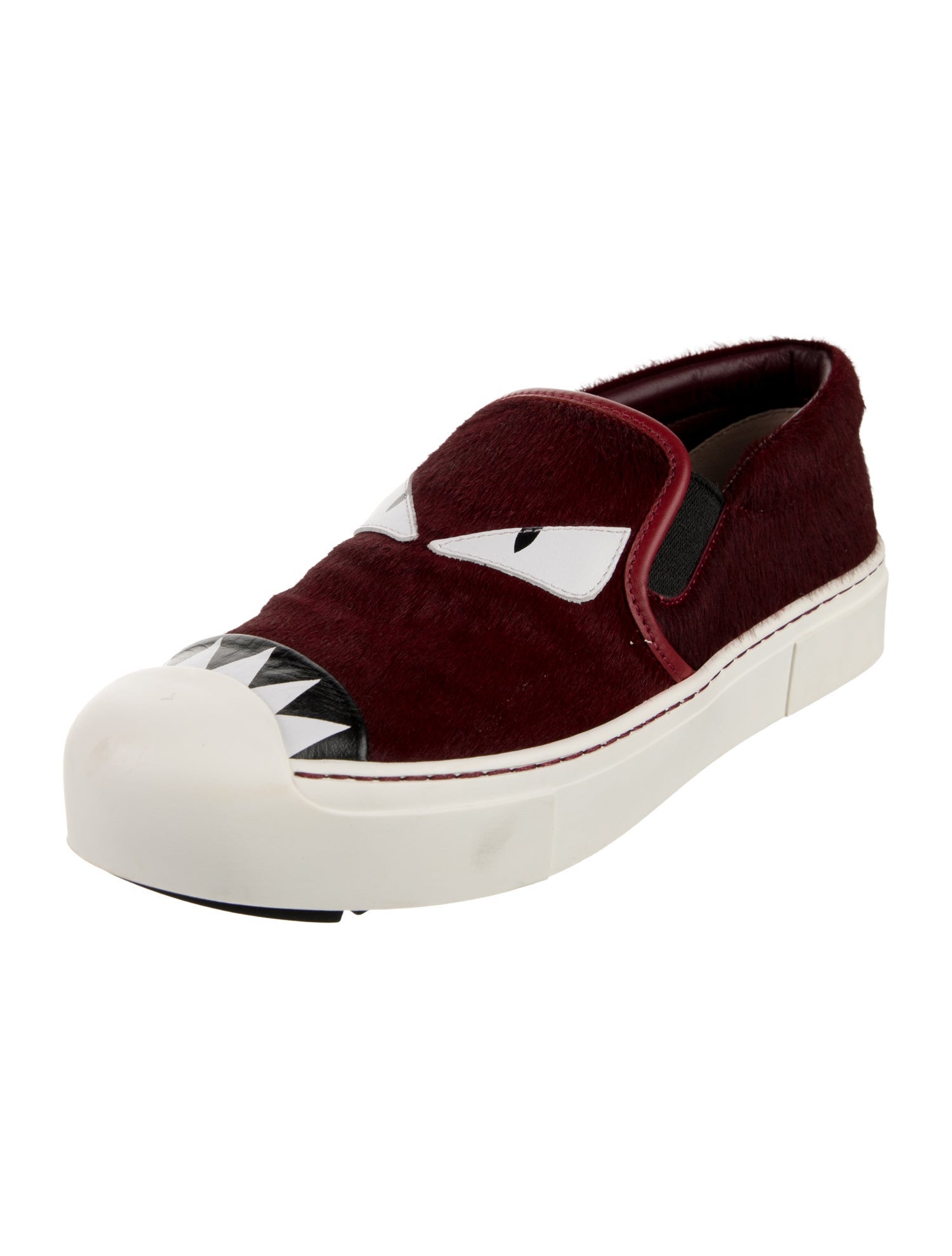 Fendi Monsters Motif Ponyhair Sneakers