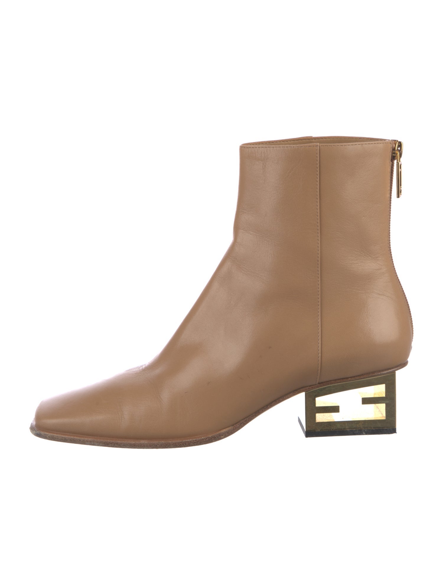 Fendi Zucca FF Logo Leather Boots