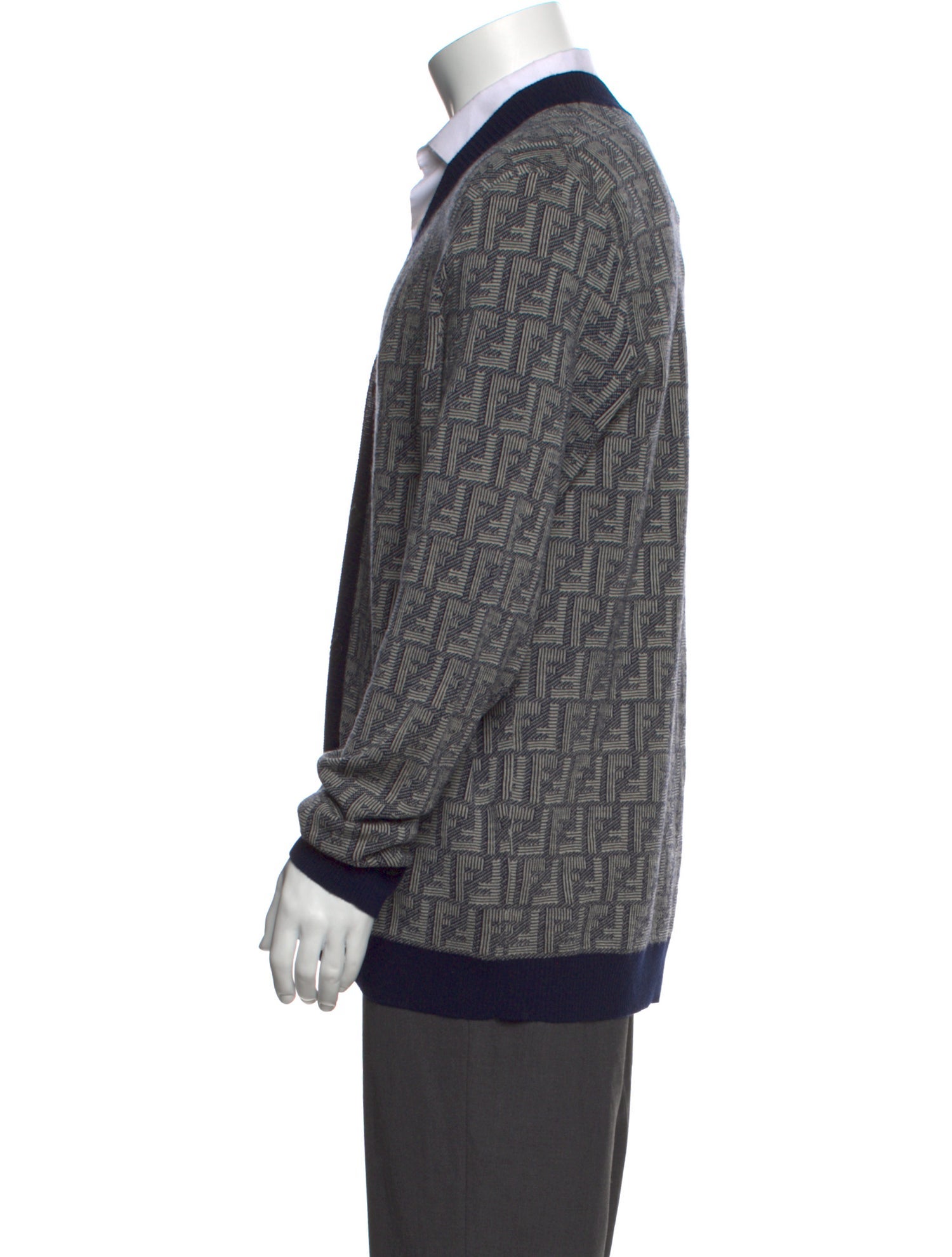 Fendi Zucca FF Logo Wool Cardigan w/ Tags