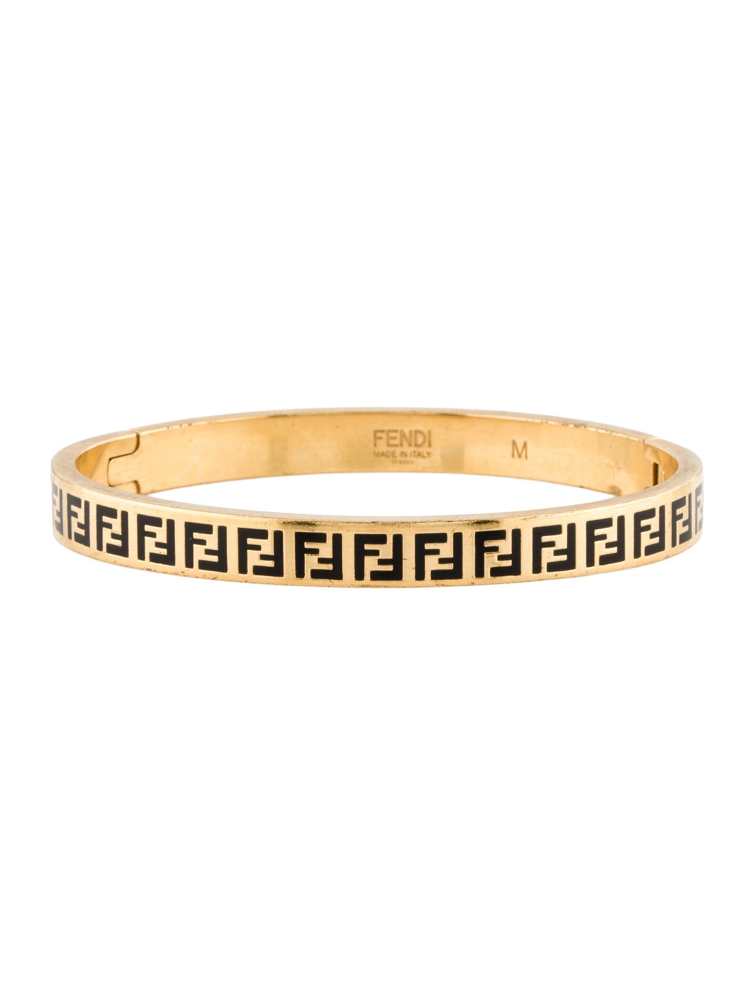 Fendi Enamel Forever Fendi Hinged Bangle Bracelet