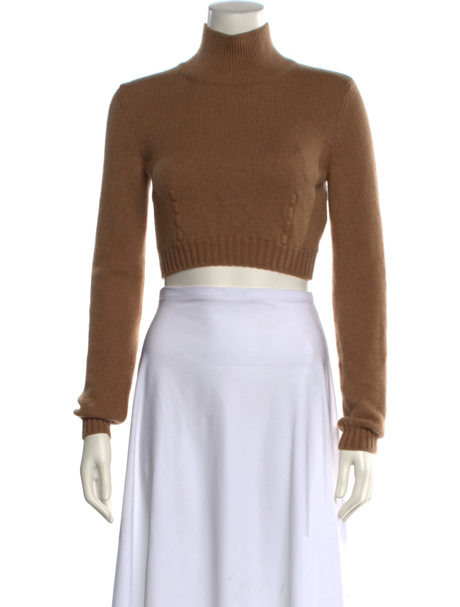 Fendi Cashmere Turtleneck Crop Top