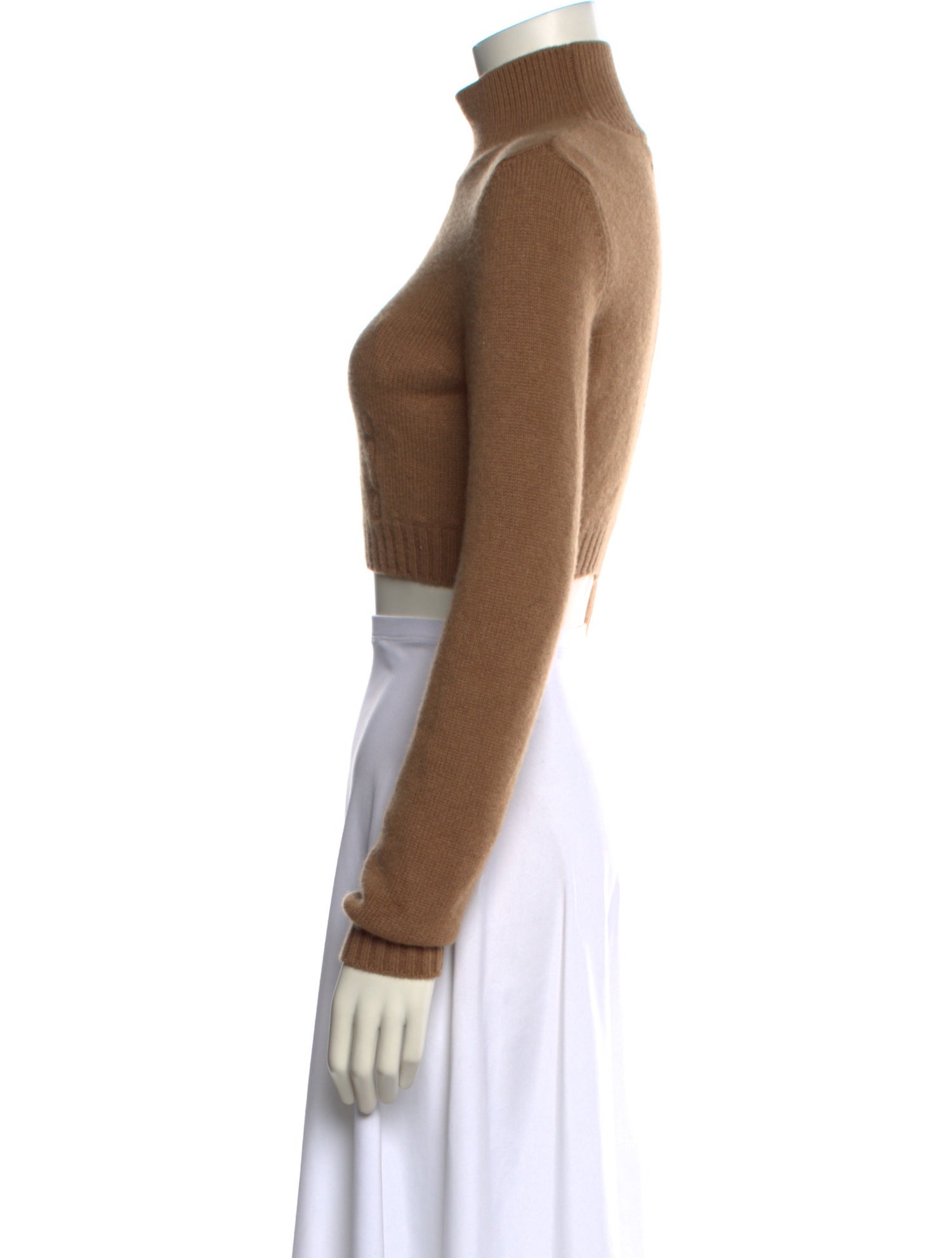 Fendi Cashmere Turtleneck Crop Top