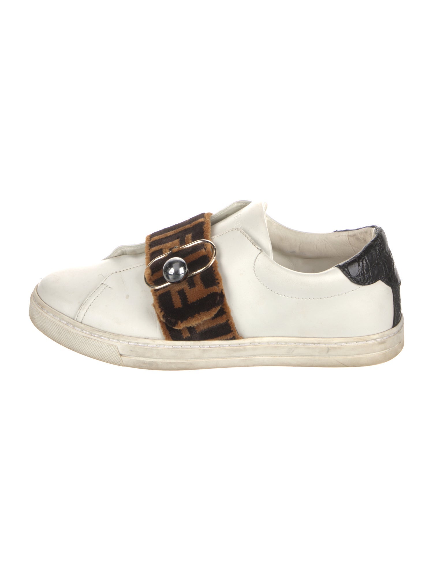 Fendi Zucca FF Logo Leather Sneakers