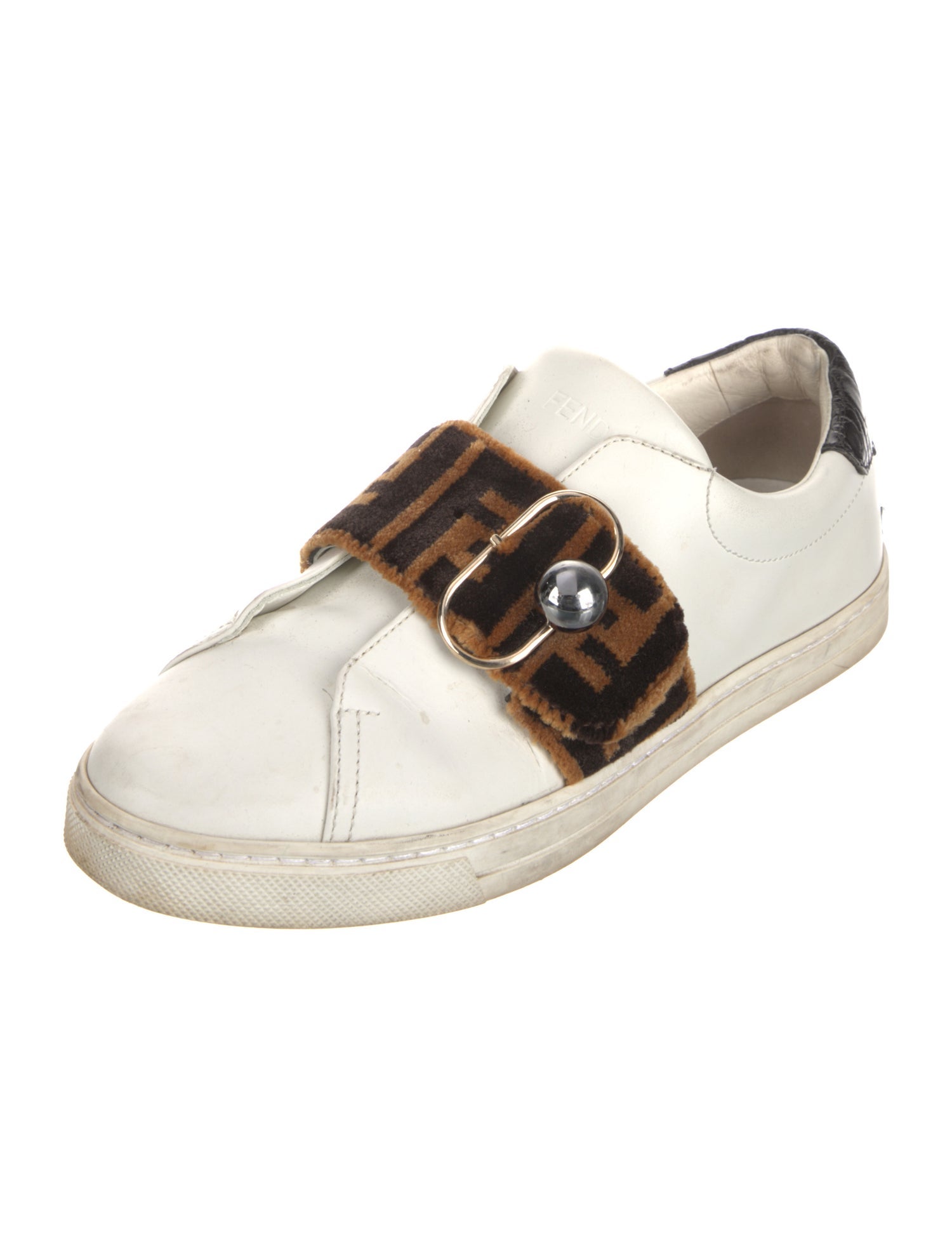 Fendi Zucca FF Logo Leather Sneakers
