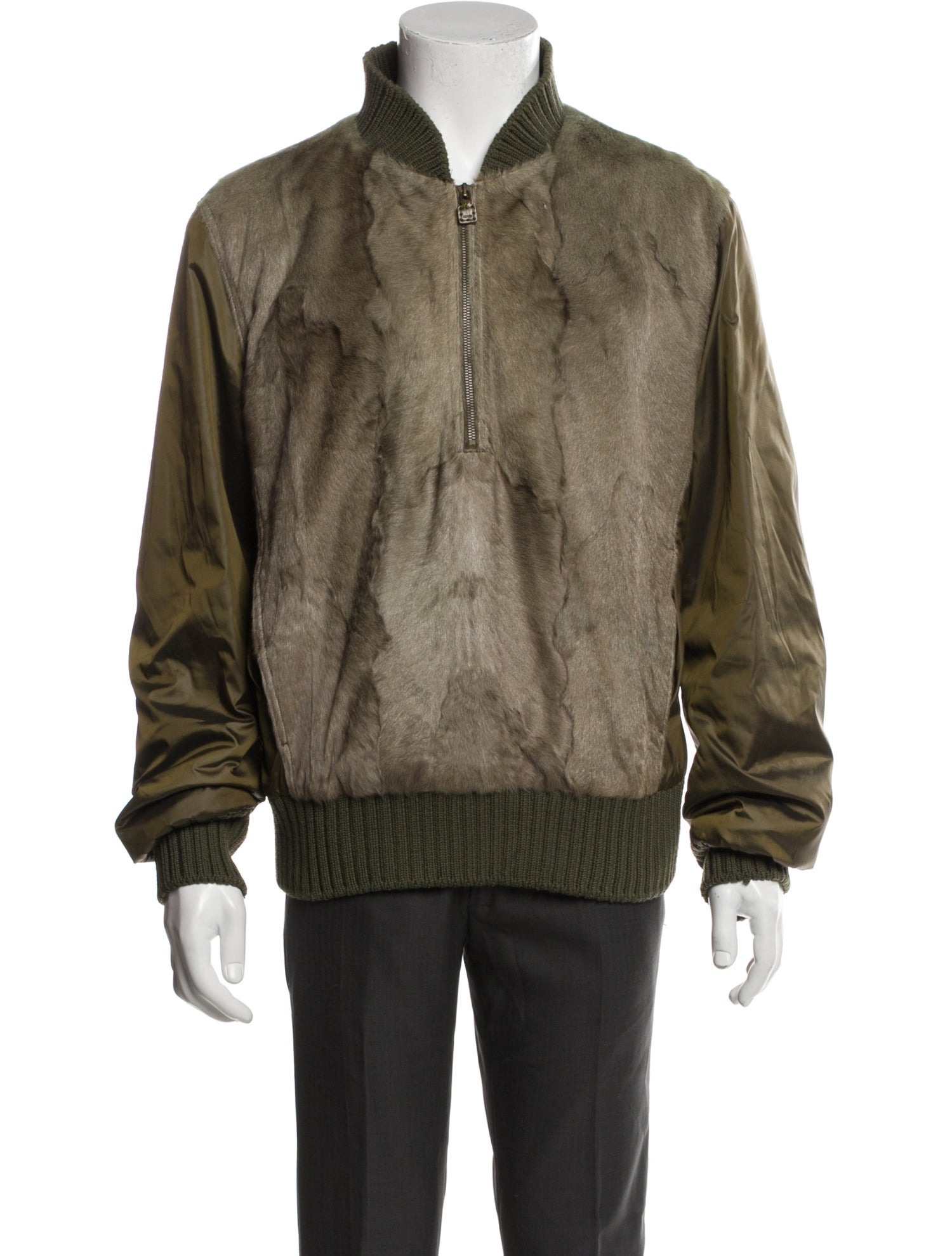 Fendi Goat Leather Bomber Jacket