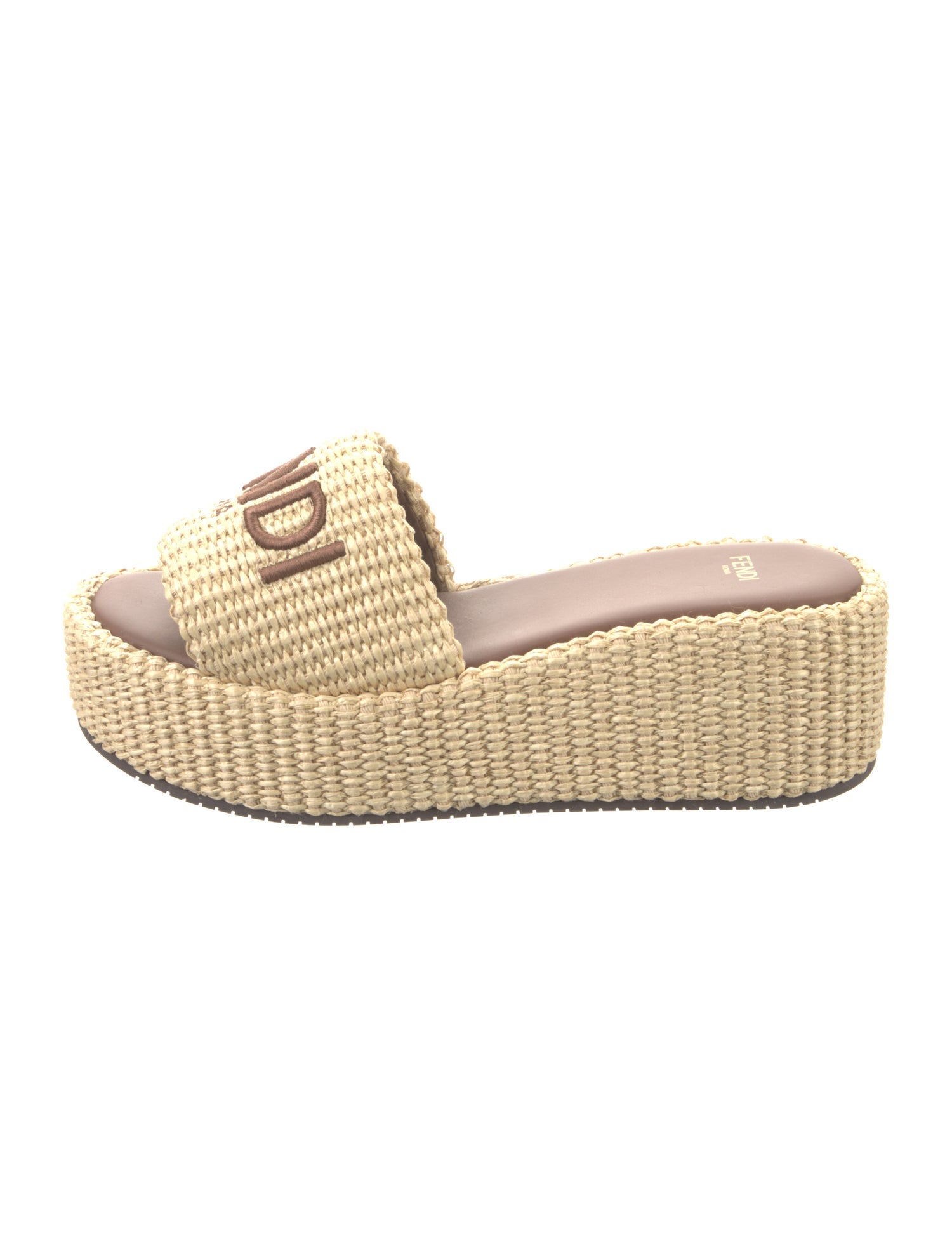 Fendi Raffia Graphic Print Espadrilles