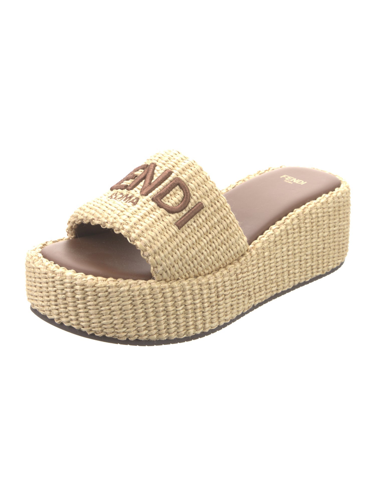 Fendi Raffia Graphic Print Espadrilles