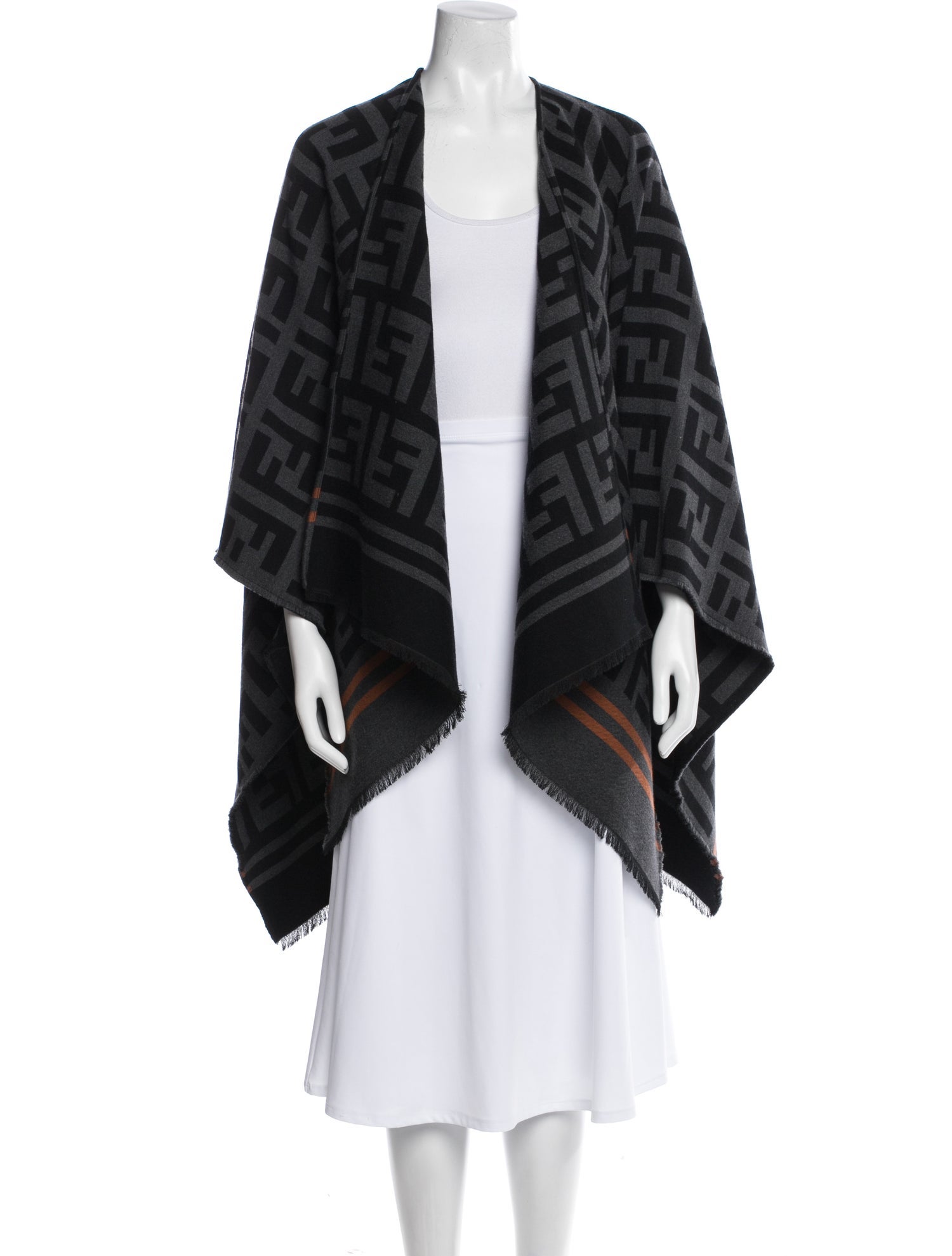 Fendi Wool Zucca FF Logo Shawl