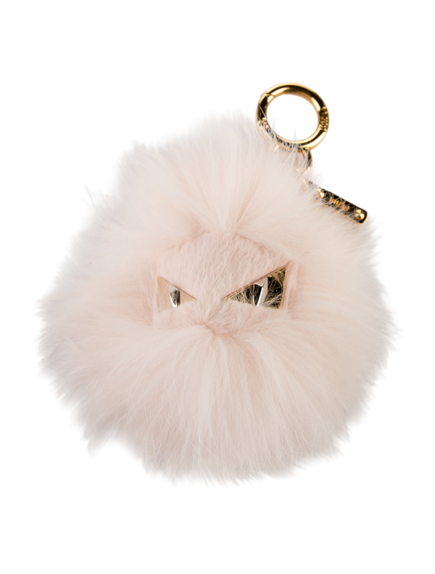 Fendi Fur Monster Leather Trim Charm Keychain