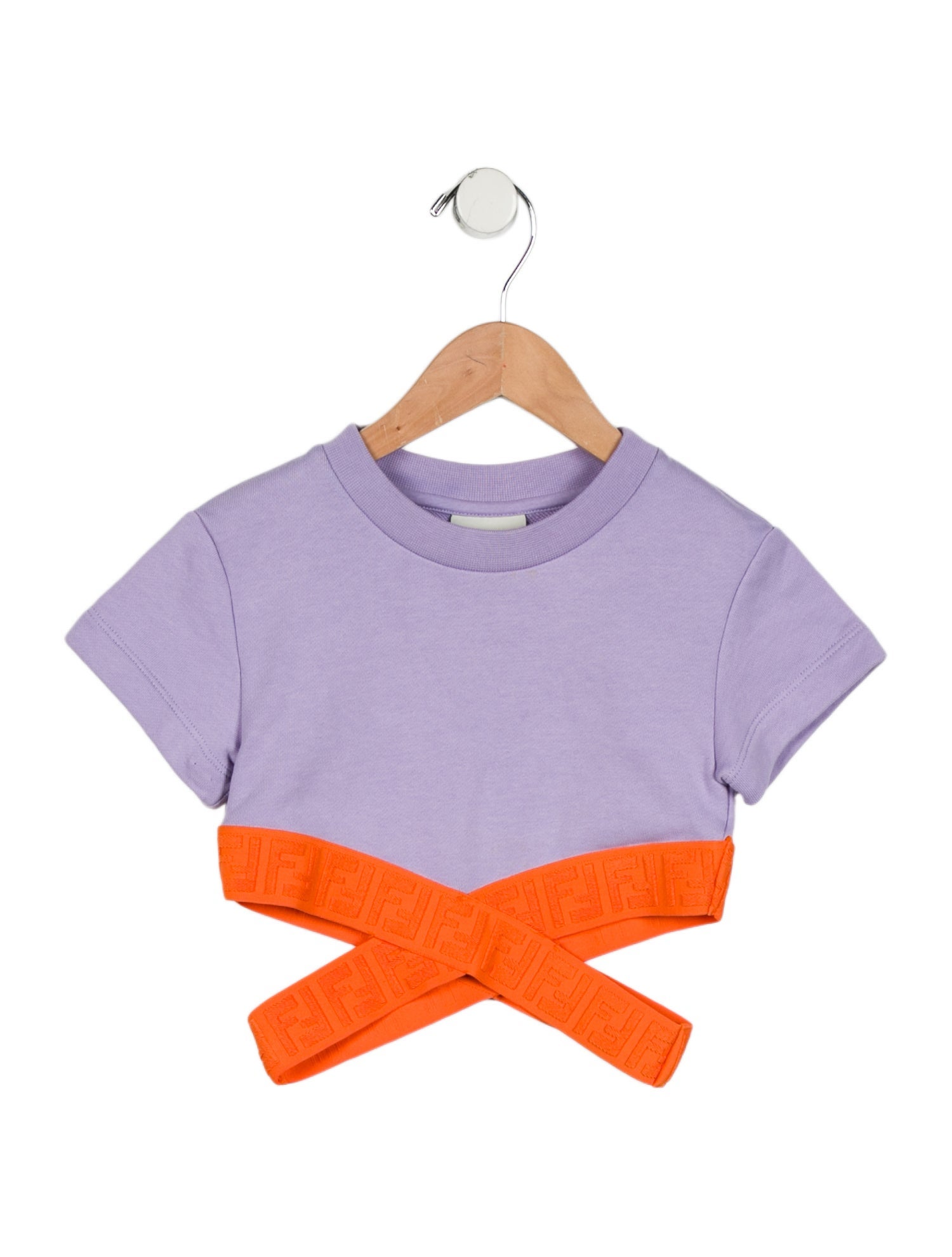 Fendi Girls' Zucca Trim Top