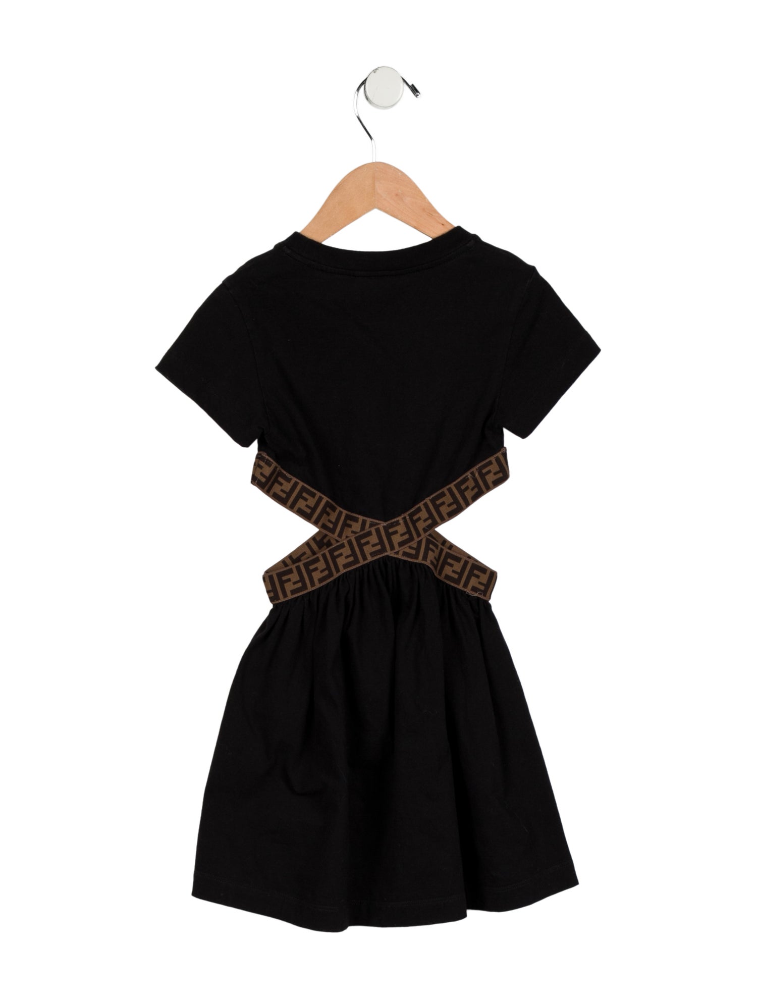 Fendi Girls' Zucca Trim Dress