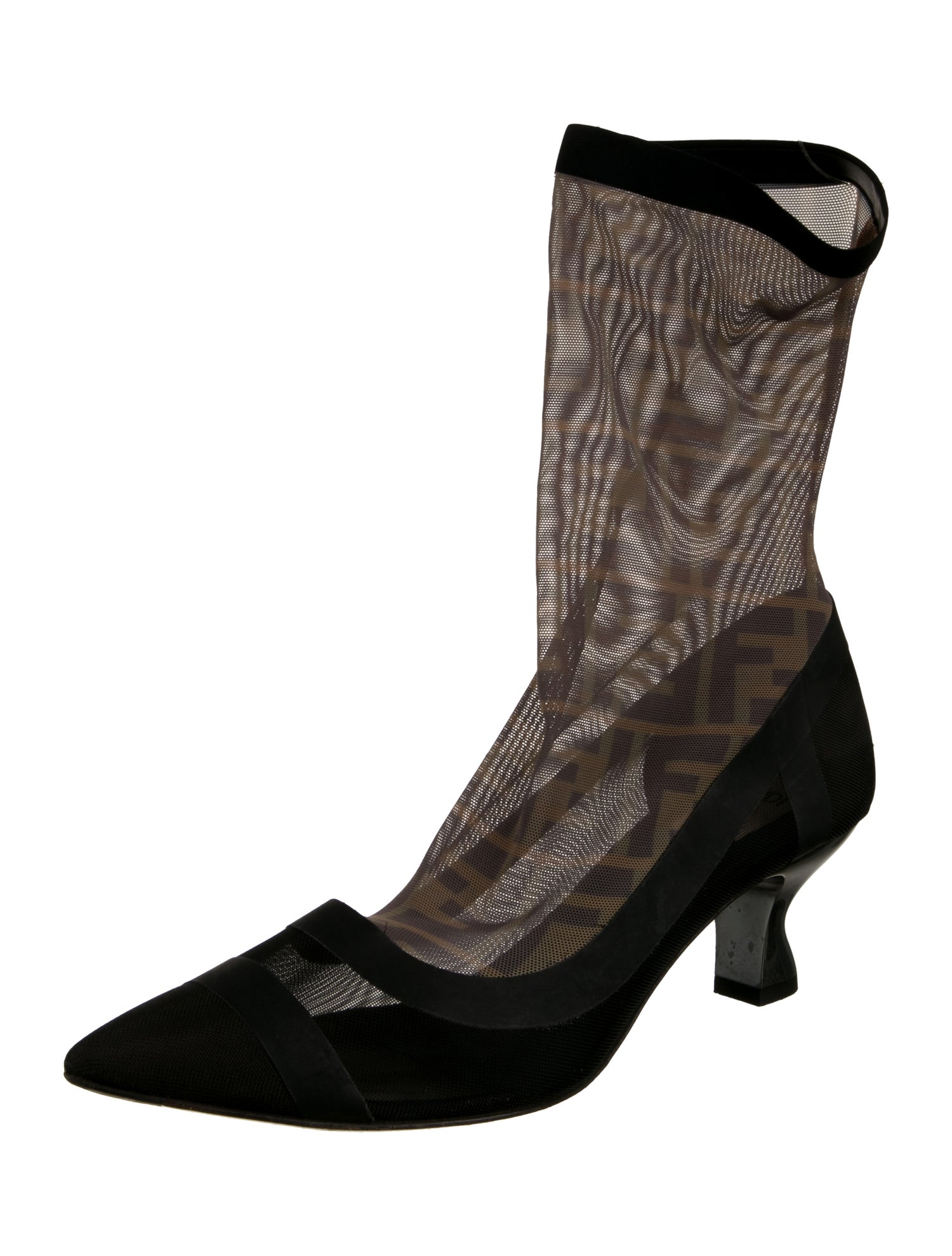 Fendi Mesh Printed Sock Boots