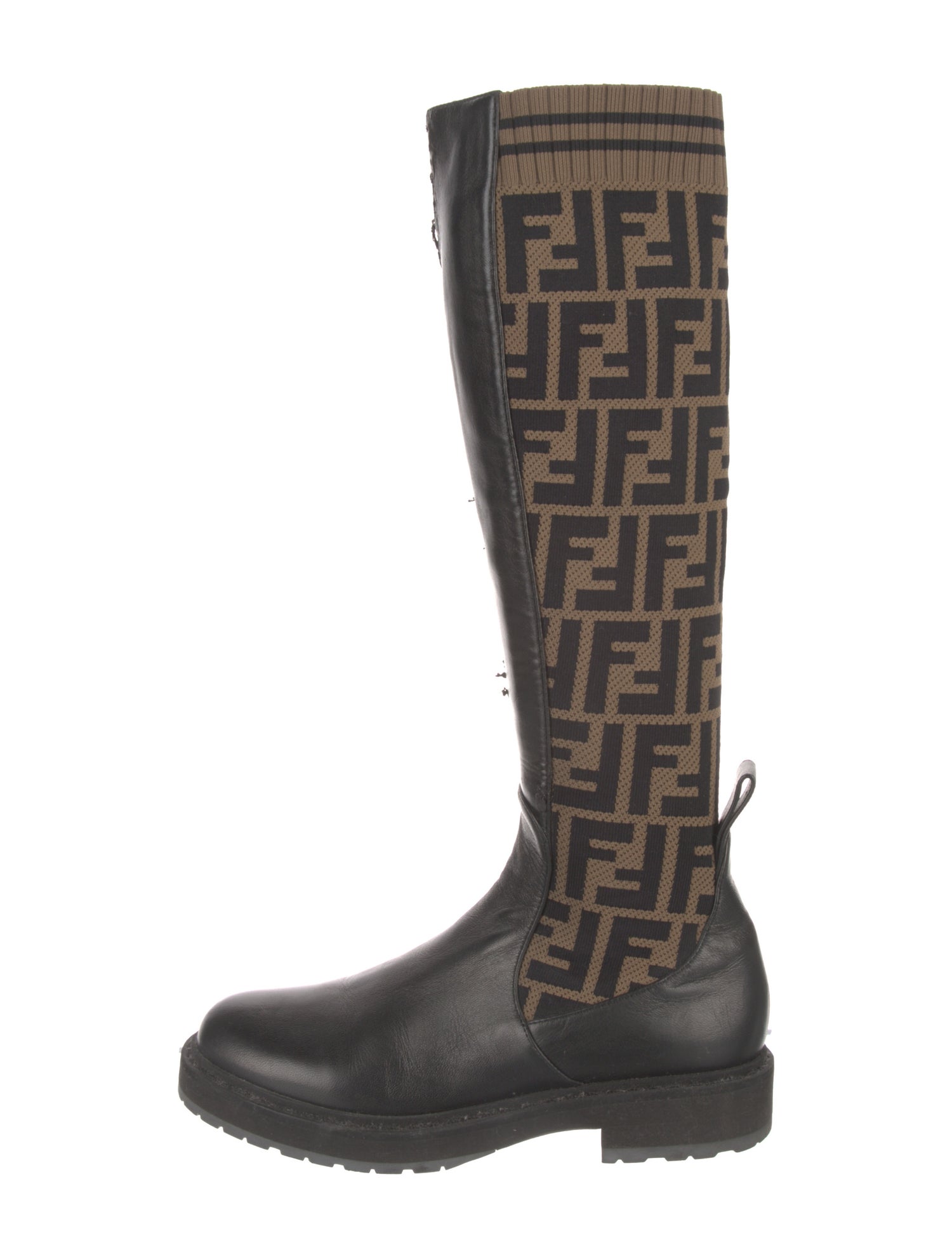 Fendi Leather Printed Boots