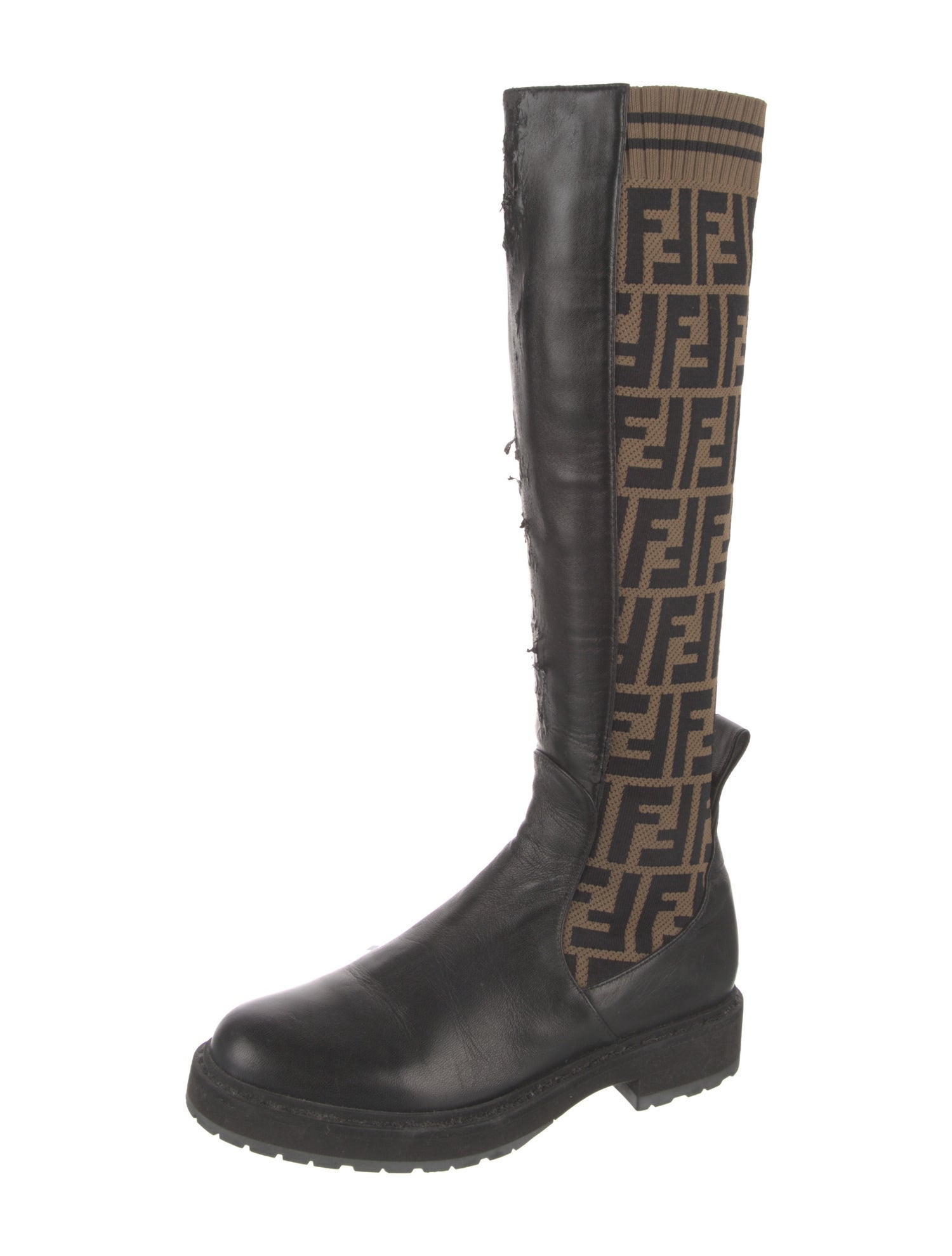 Fendi Leather Printed Boots