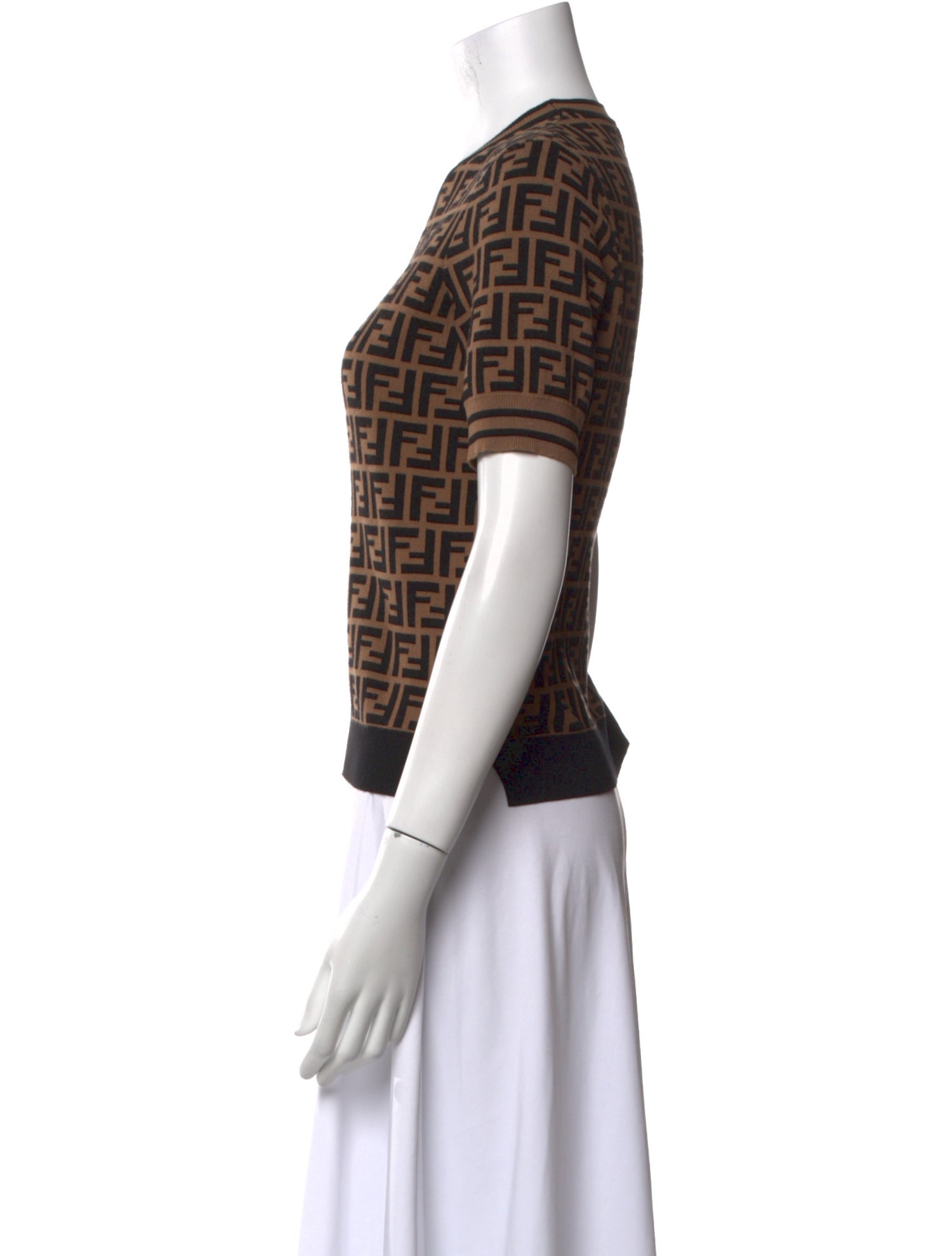 Fendi Printed Crew Neck Top